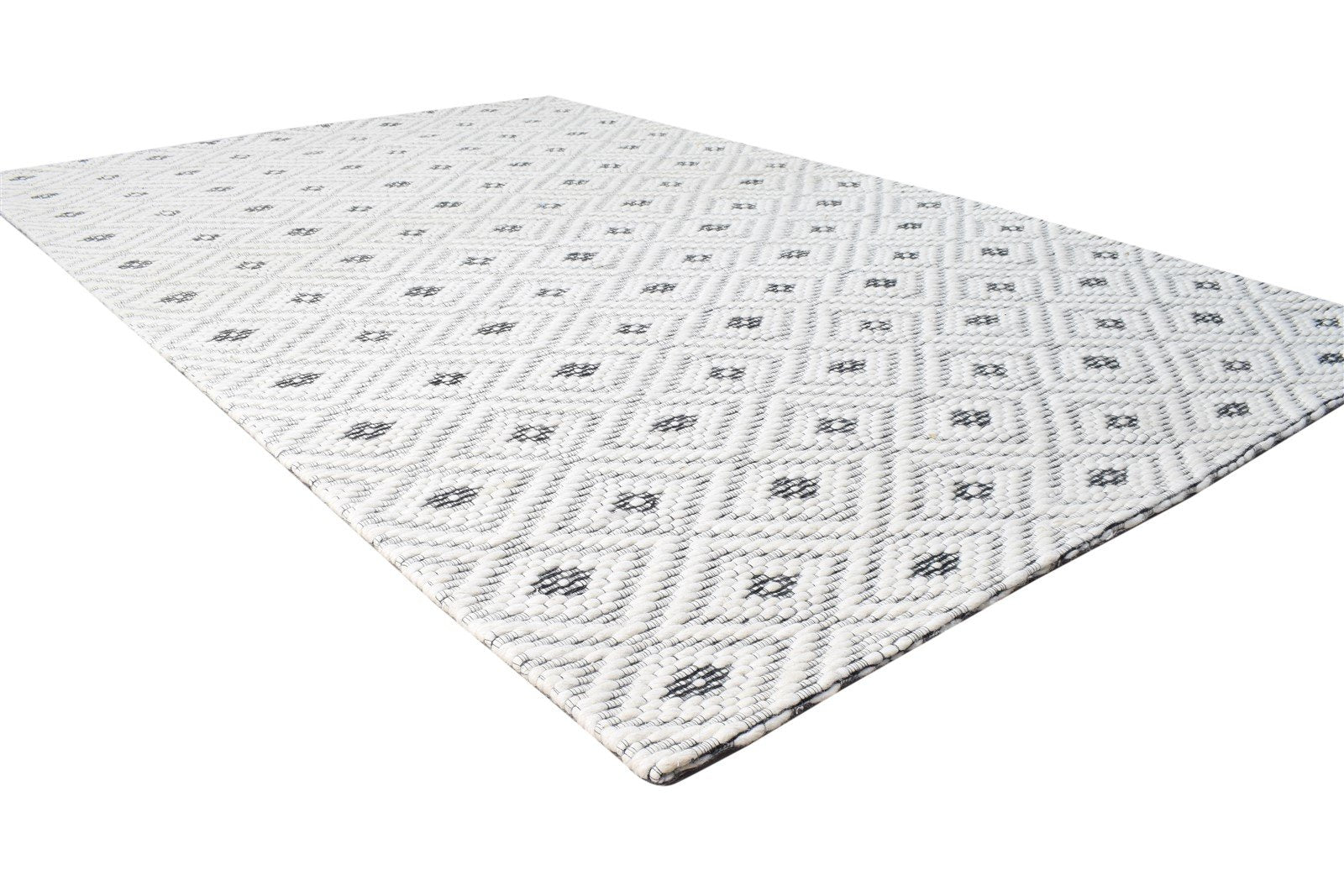 5' X 8' Rug Wool Grey Modern Hand Woven Scandinavian Nordic Room Size Carpet 