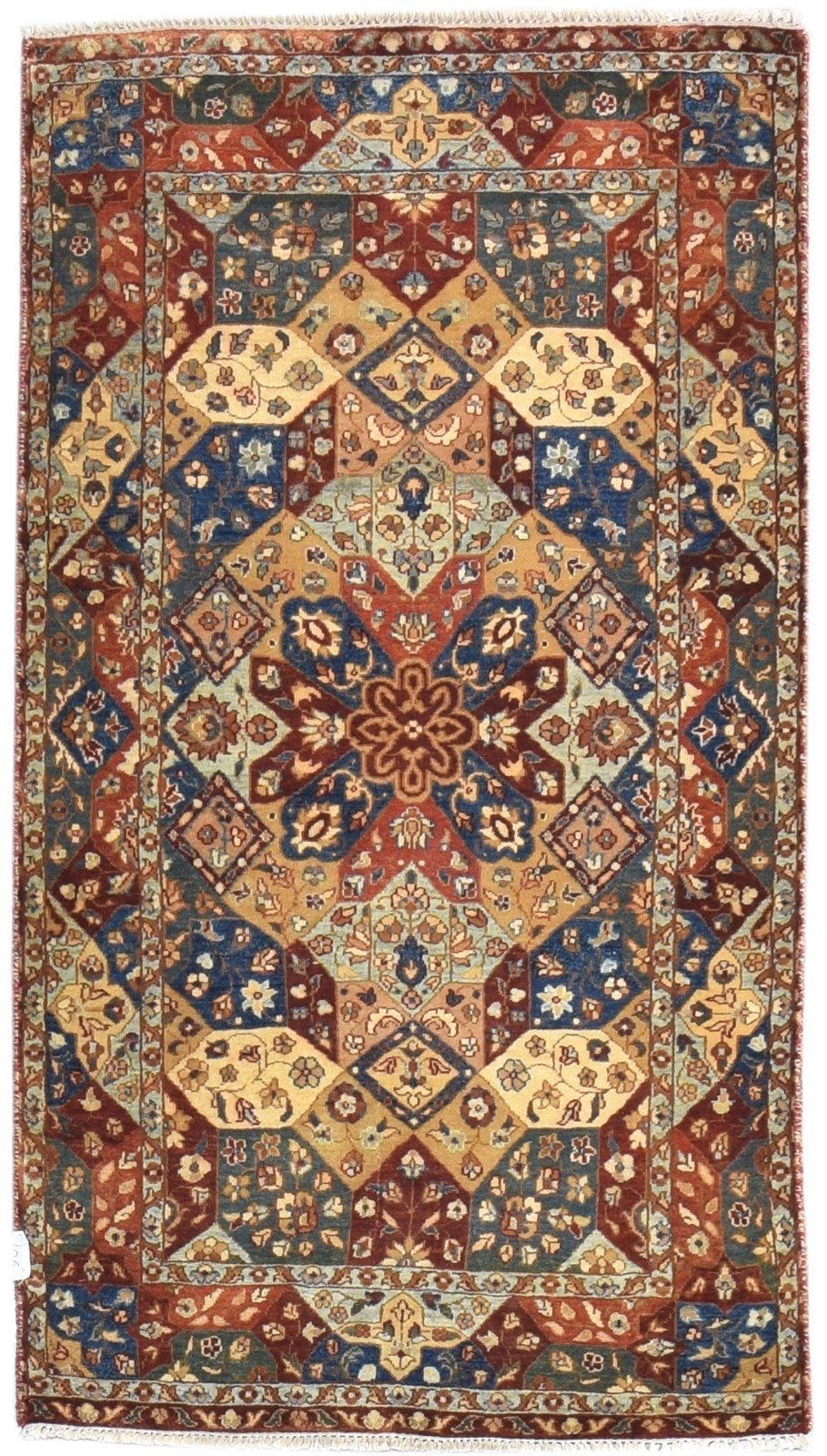 Hand Knotted Multi Color Wool Rug 3' X 5' Persian Agra Oriental Small Carpet 