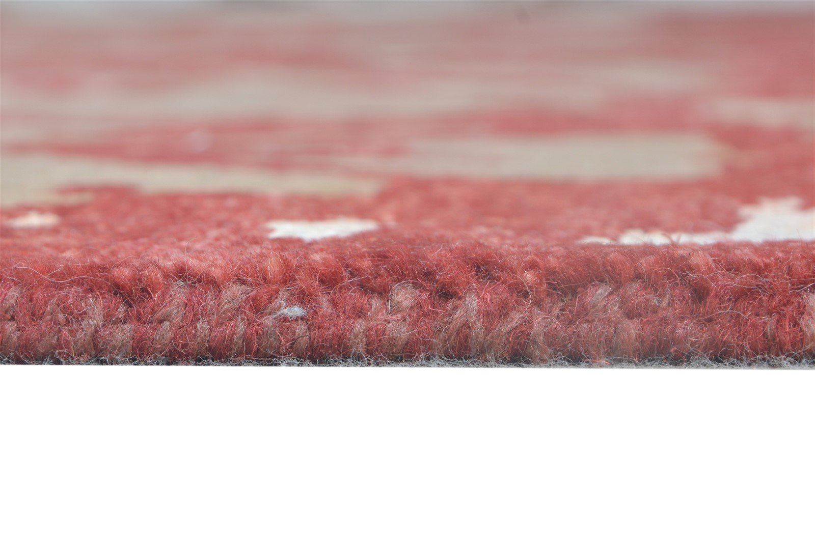 Wool / Silk Red Rug 6' X 8' Modern Hand Knotted American Abstract Large Carpet  Area Rug 