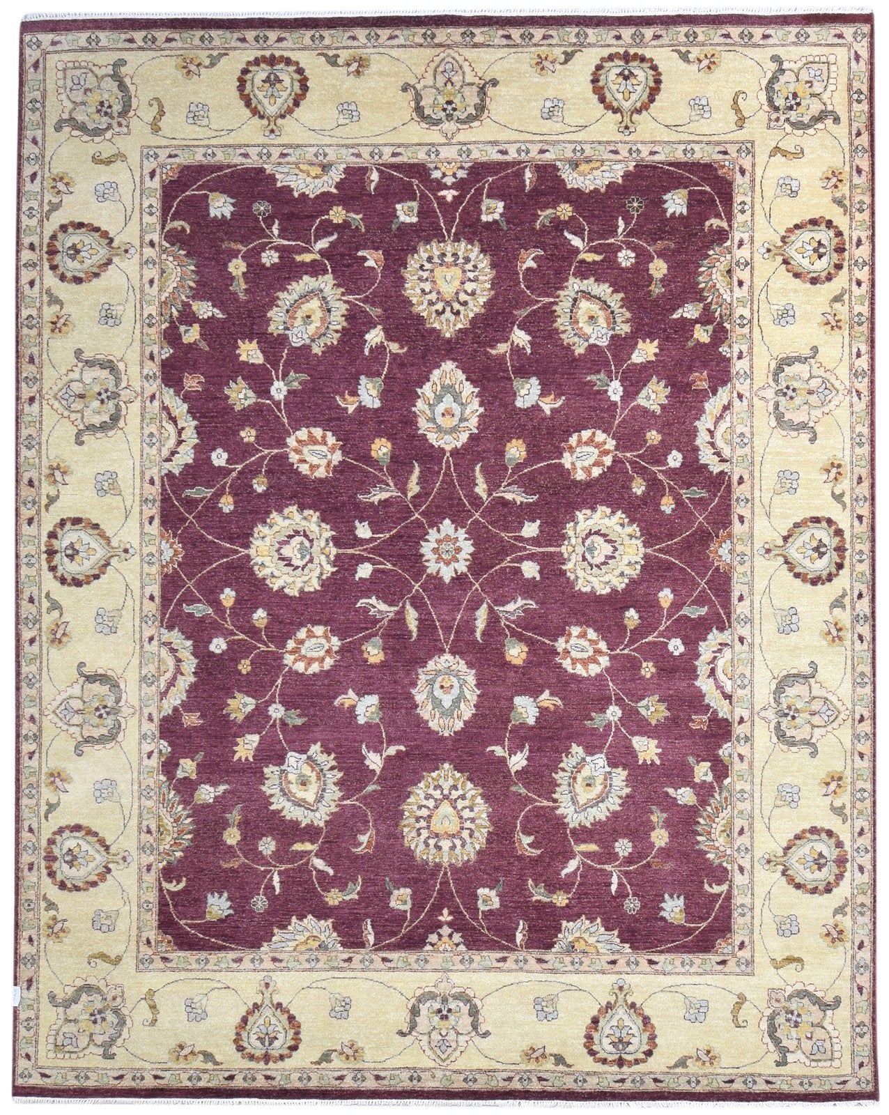 8' X 10' Rug Wool Wine Persian Hand Knotted Kashan Oriental Large Carpet 