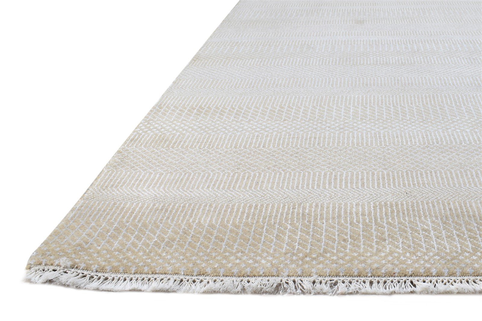 Beige Wool Rug 6' X 9' Modern Hand Knotted Agra Grass Trellis Room Size Carpet 