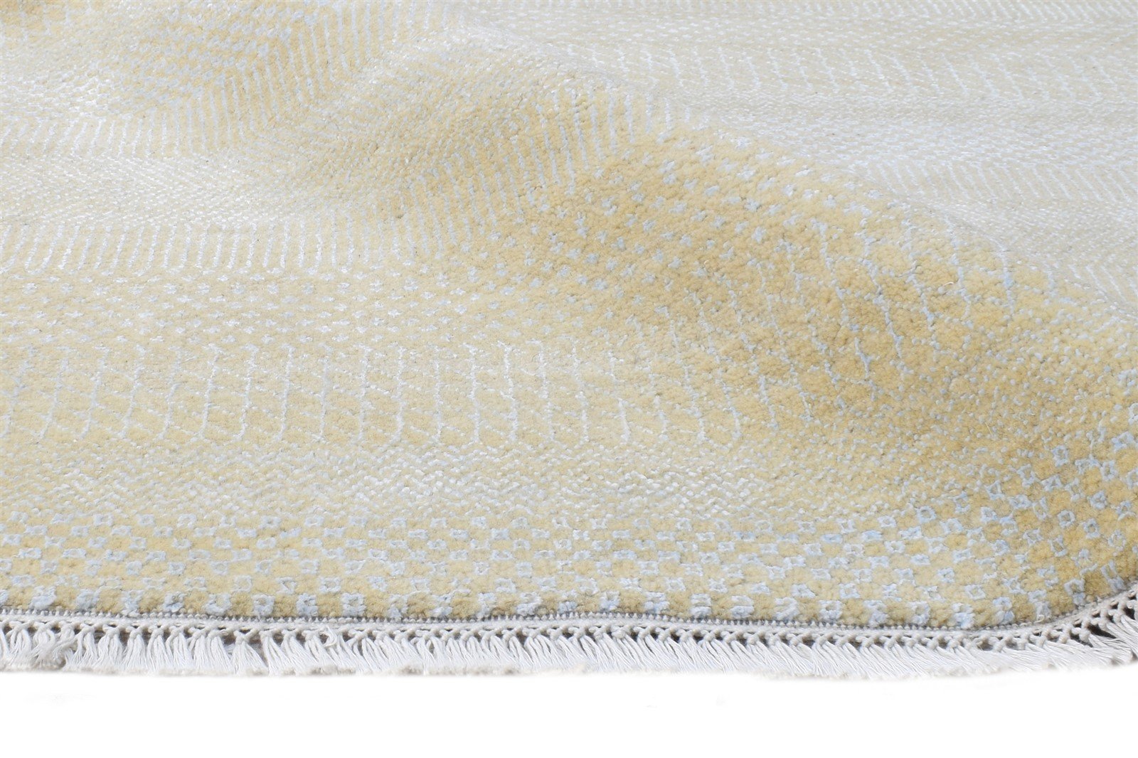Hand Knotted Beige Wool Rug 8' X 10' Modern Agra Grass Trellis Large Carpet  Area Rug 