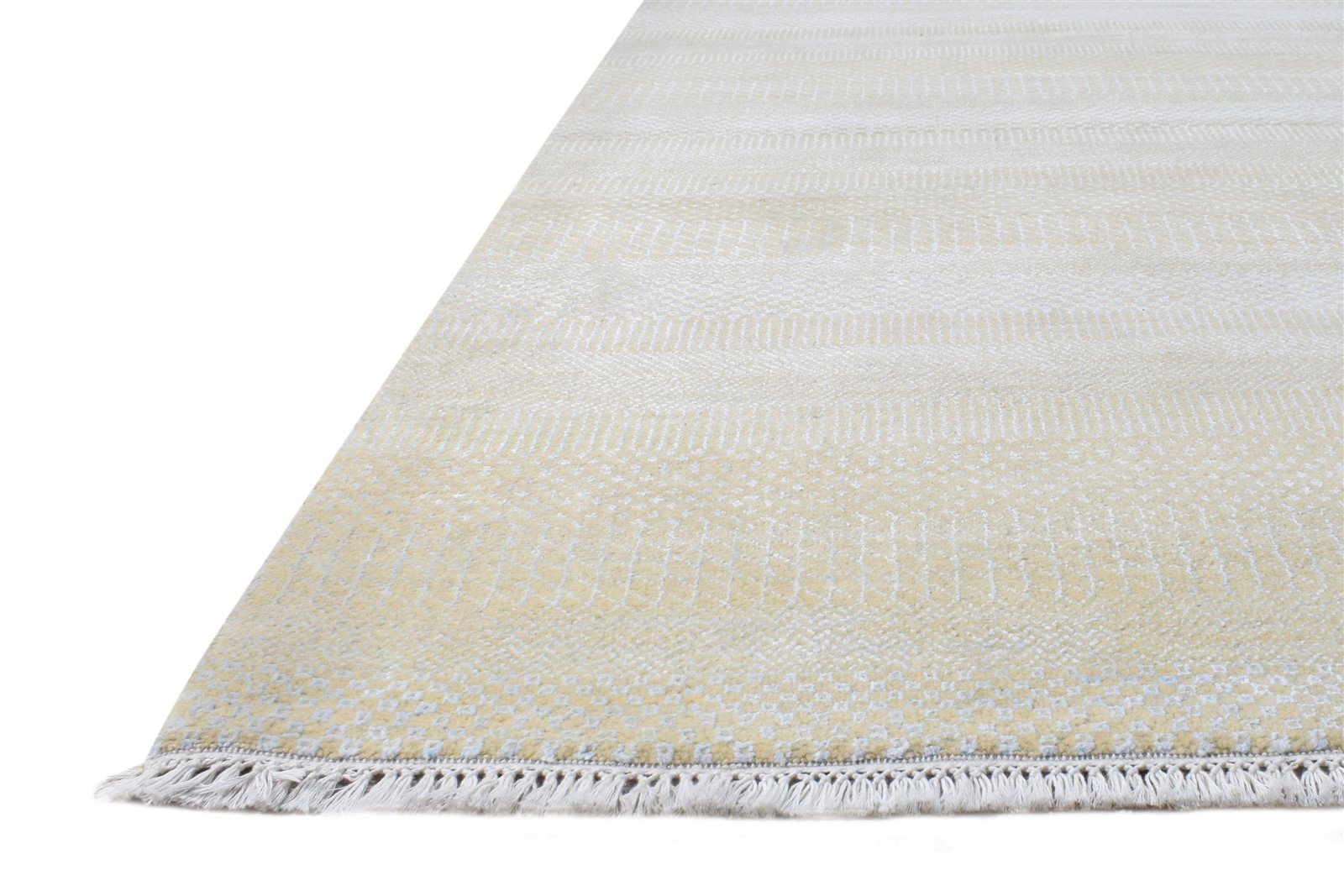 Hand Knotted Beige Wool Rug 8' X 10' Modern Agra Grass Trellis Large Carpet  Area Rug 