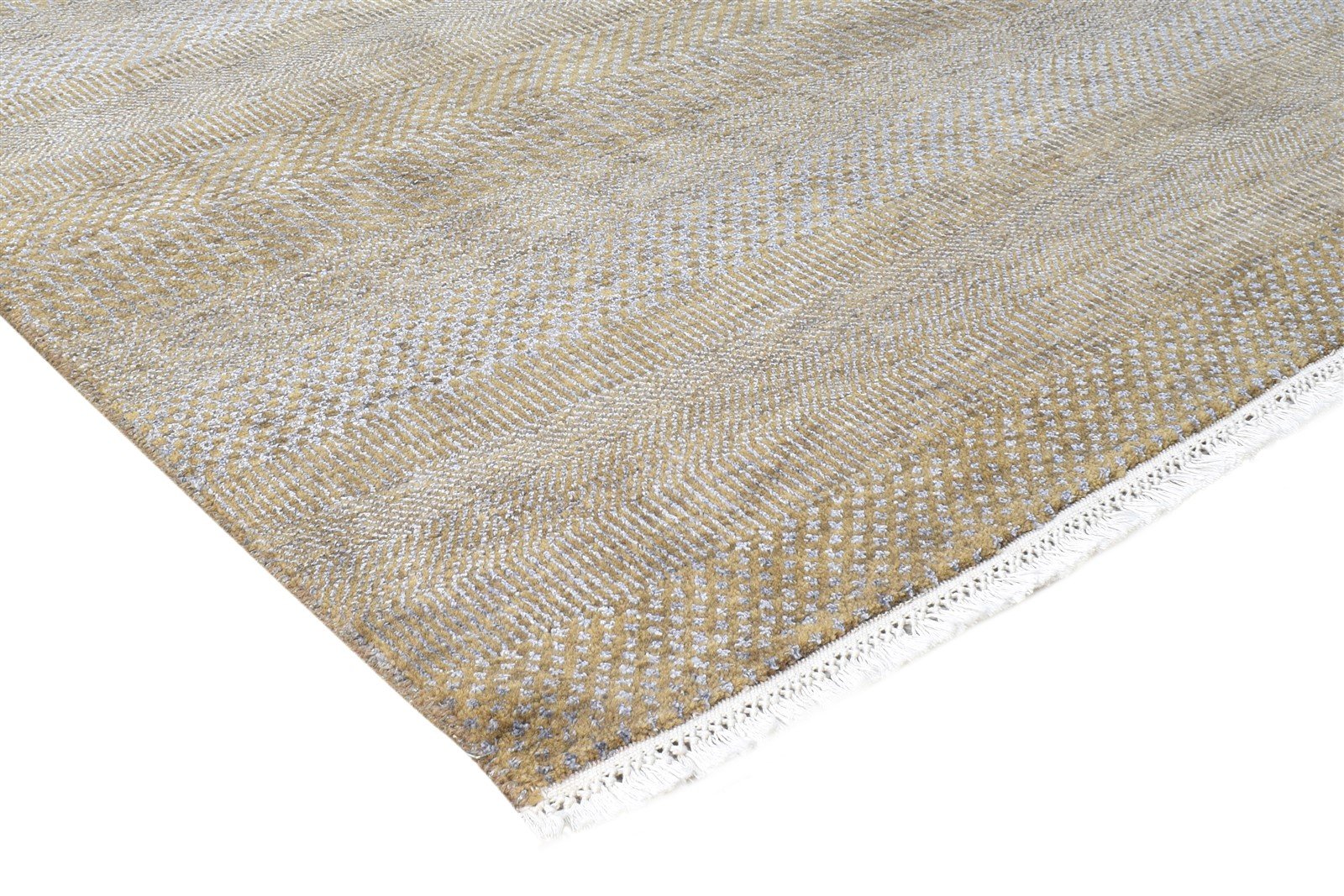 Hand Knotted Brown Wool Rug 5' X 7' Modern Agra Grass Trellis Room Size Carpet  Area Rug 