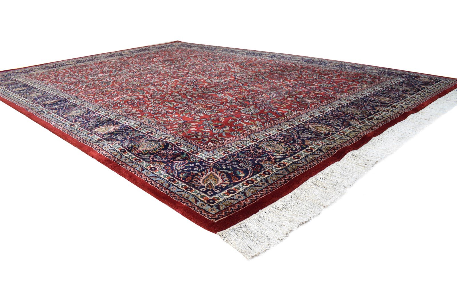 Wool Red Rug 8' X 11' Persian Hand Knotted Kashan Oriental Large Carpet 