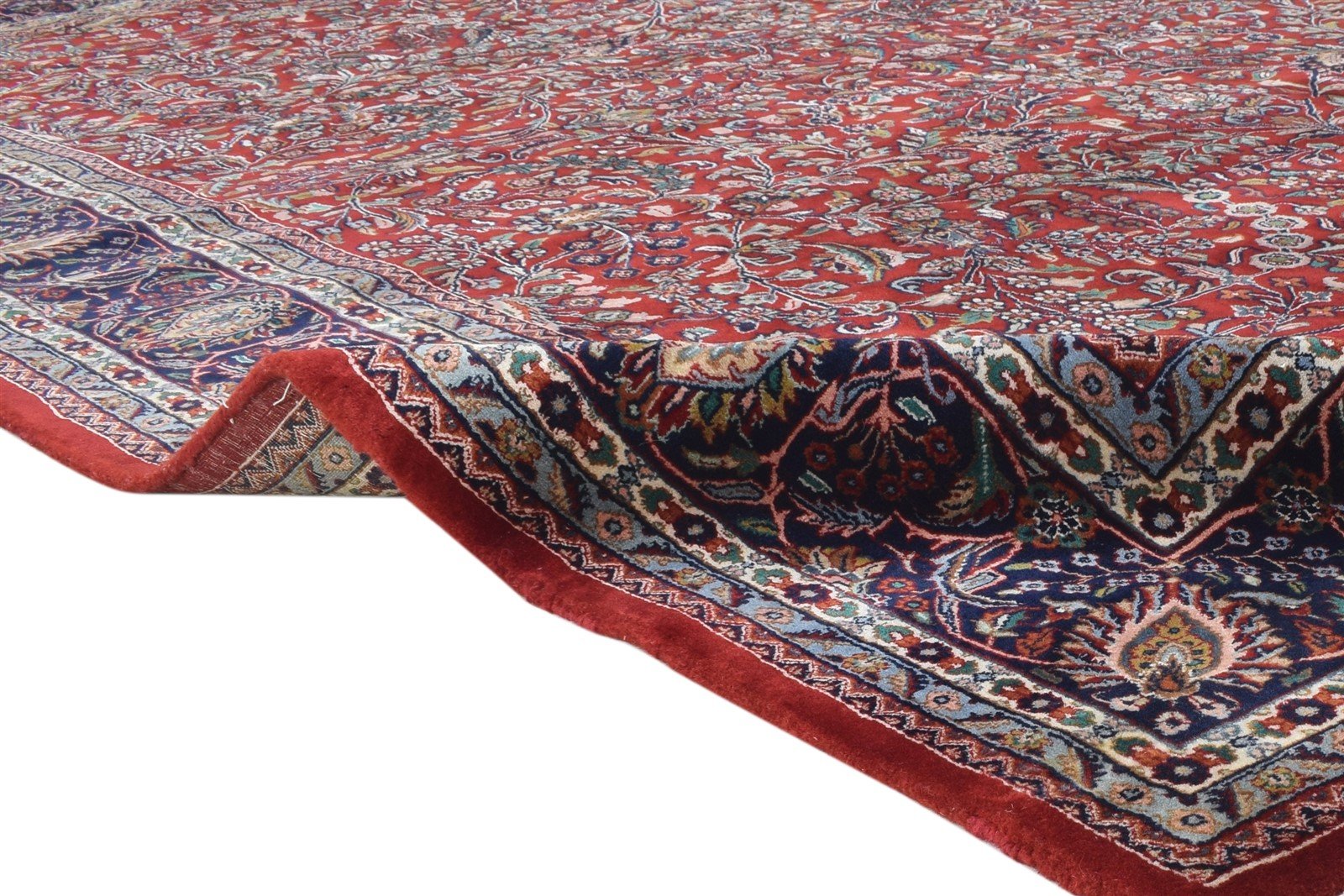 Wool Red Rug 8' X 11' Persian Hand Knotted Kashan Oriental Large Carpet 