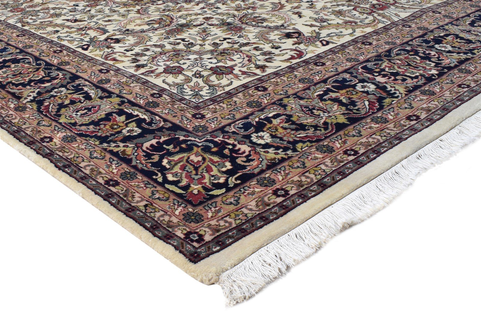 Cream Wool Rug 8' X 11' Persian Hand Knotted Mir Oriental Large Carpet 