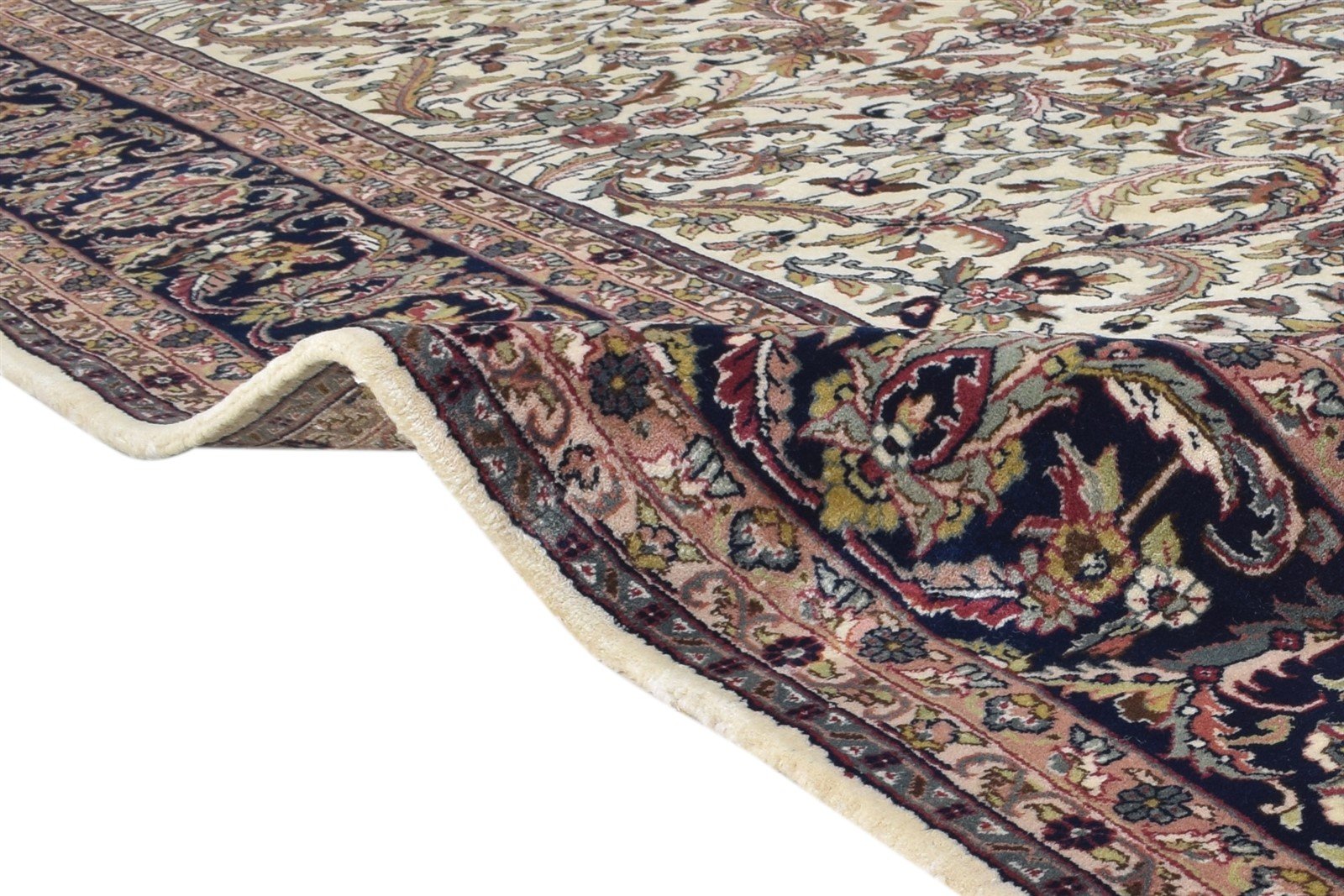 Cream Wool Rug 8' X 11' Persian Hand Knotted Mir Oriental Large Carpet 