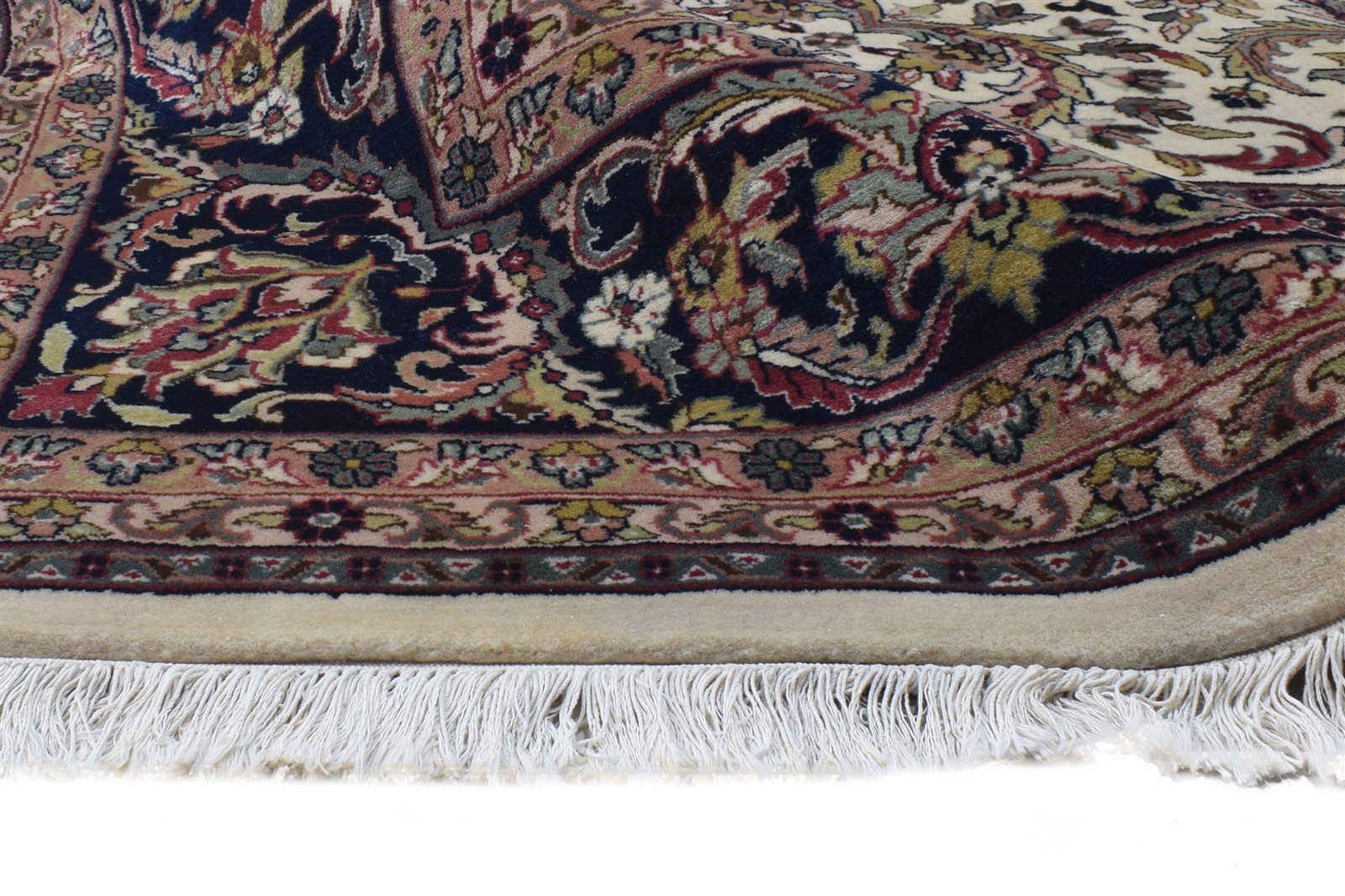 Cream Wool Rug 8' X 11' Persian Hand Knotted Mir Oriental Large Carpet 