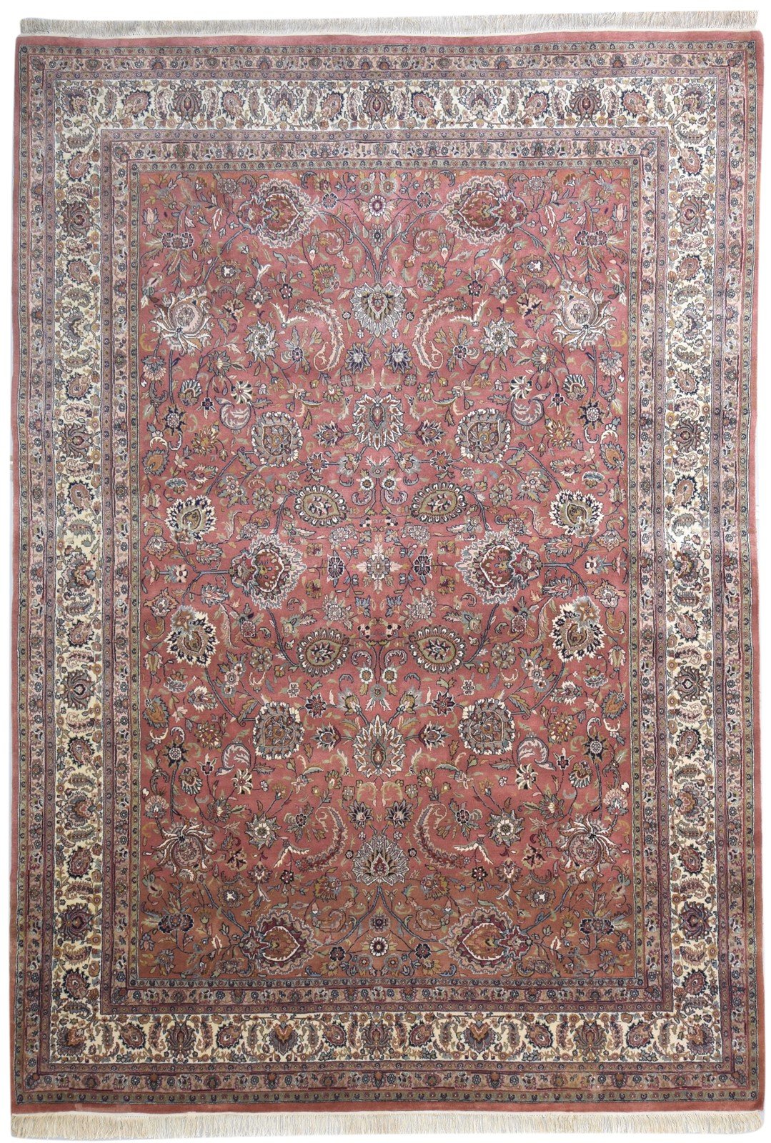 Hand Knotted Red Wool Rug 8' X 11' Persian Kashan Oriental Large Carpet 