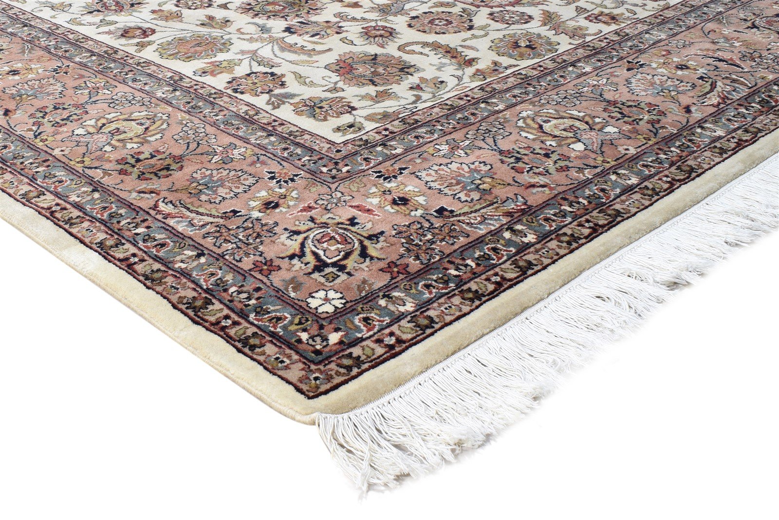 Wool Cream Rug 8' X 10' Persian Hand Knotted Kashan Oriental Large Carpet 