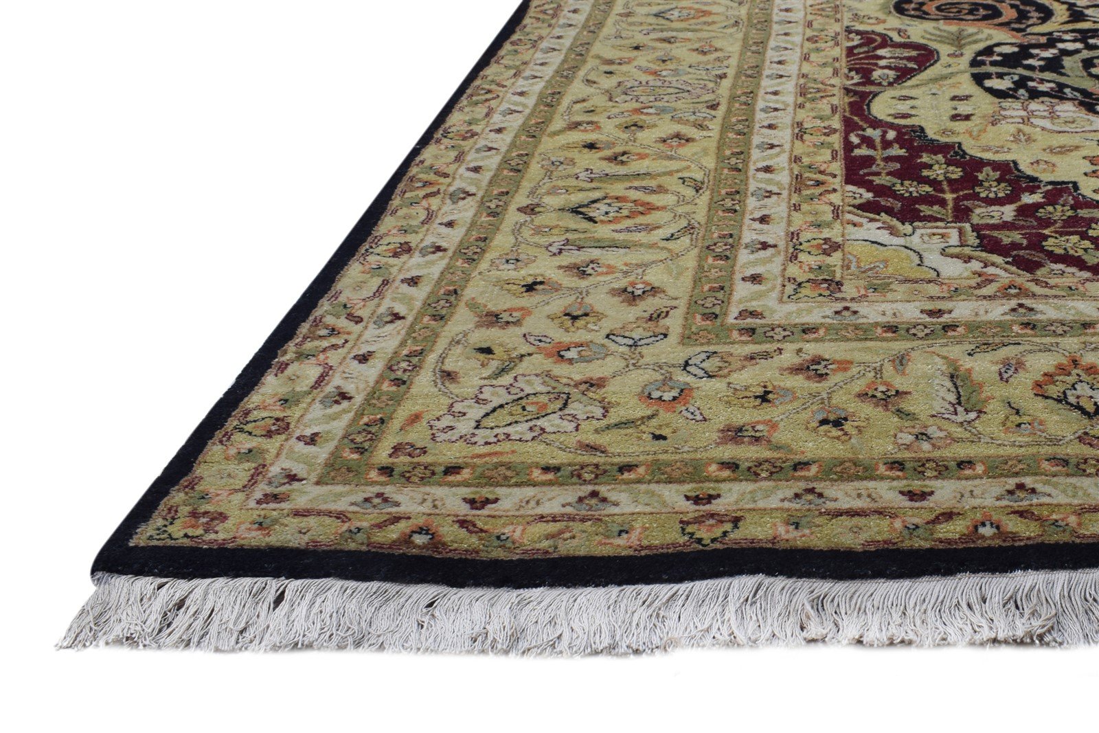 8' X 10' Rug Wool Black Persian Hand Knotted Khotan Oriental Large Carpet 