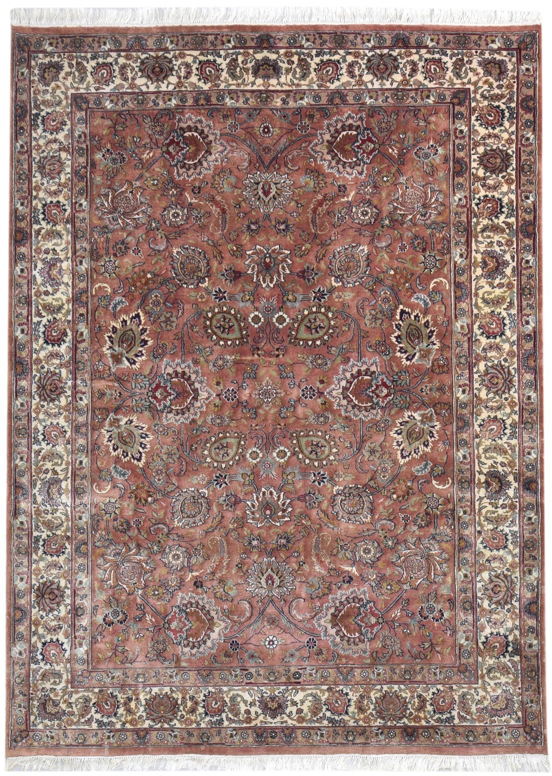 Rust Wool Rug 6' X 8' Persian Hand Knotted Kashan Oriental Room Size Carpet 