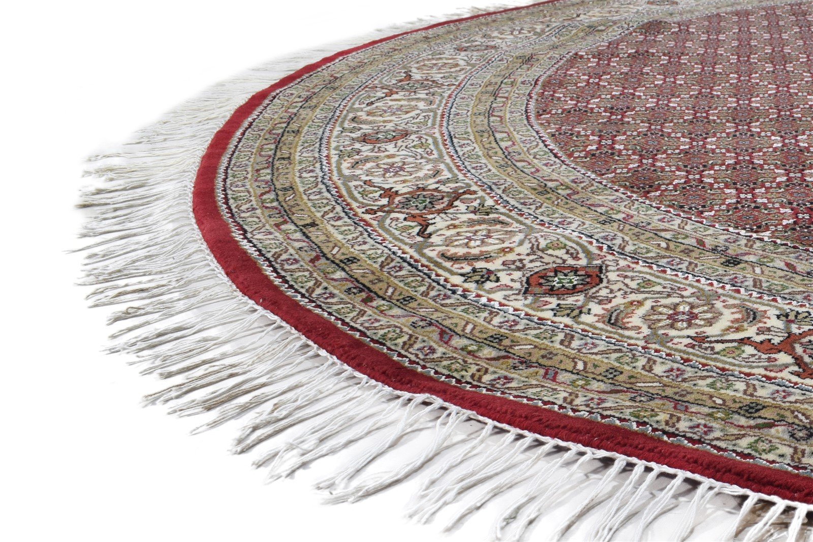 Wool Red Rug 10' X 10' Persian Hand Knotted Tabriz Medallion Extra Large Round 