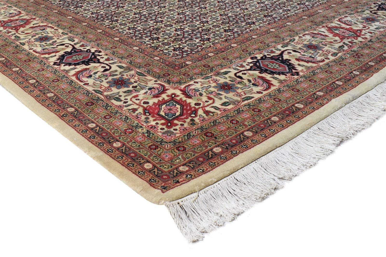 Wool Cream Rug 10' X 13' Persian Hand Knotted Bijar Oriental Extra Large Carpet 