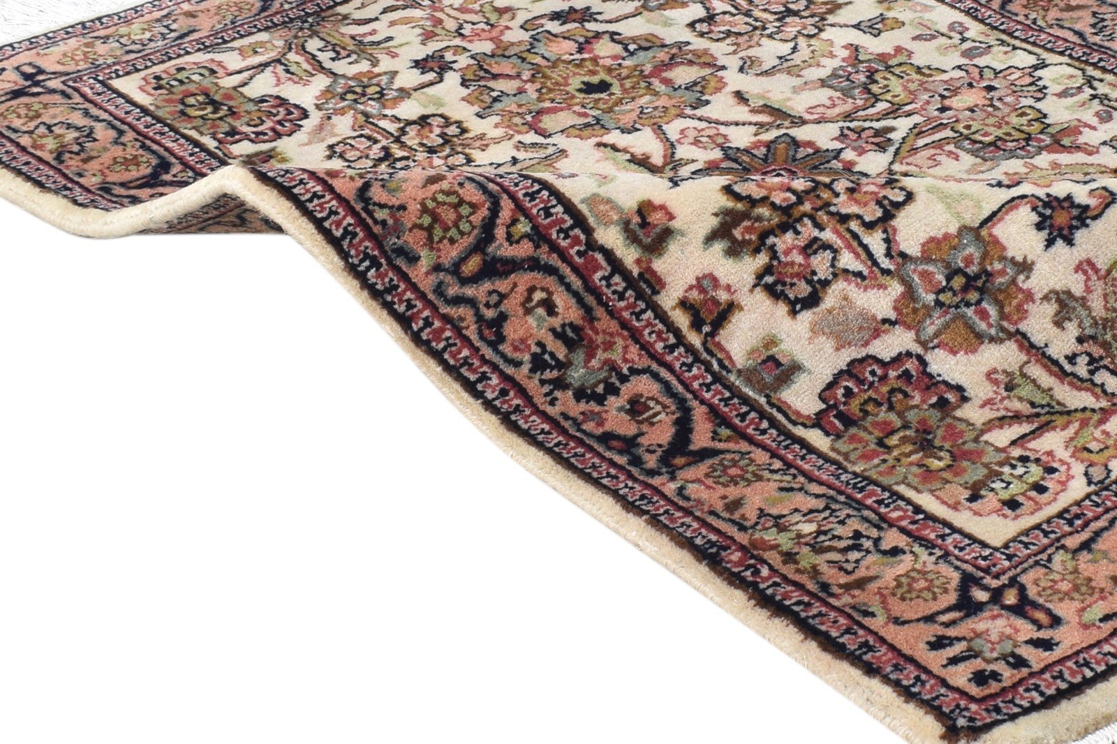 2' X 3' Rug Wool Cream Persian Hand Knotted Kashan Oriental Small Carpet 