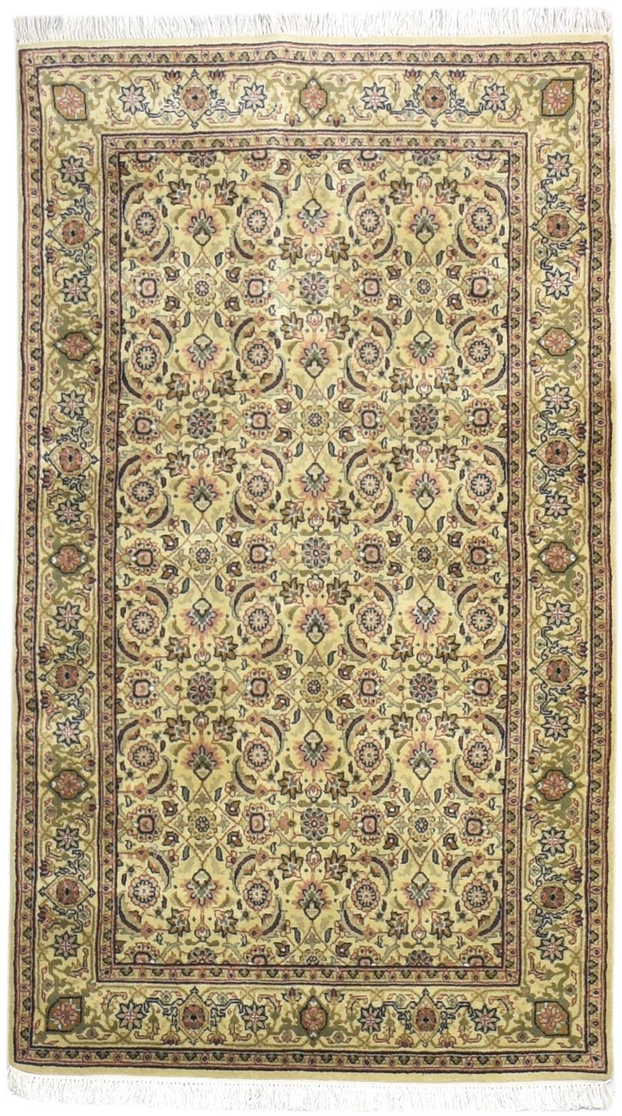 Green Wool Rug 3' X 5' Persian Hand Knotted Bijar Oriental Small Carpet 