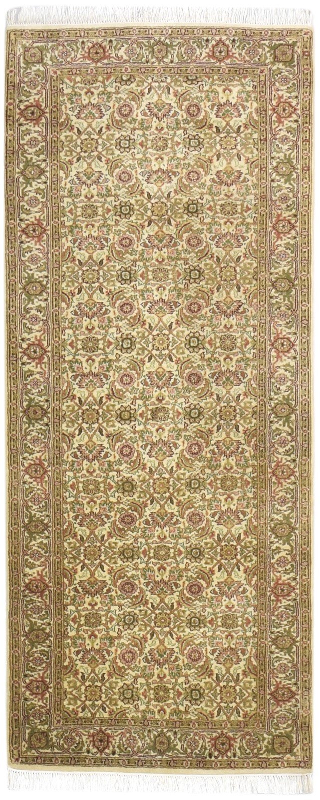 Hand Knotted Sage Wool Rug 3' X 6' Persian Kashan Oriental Small Carpet 