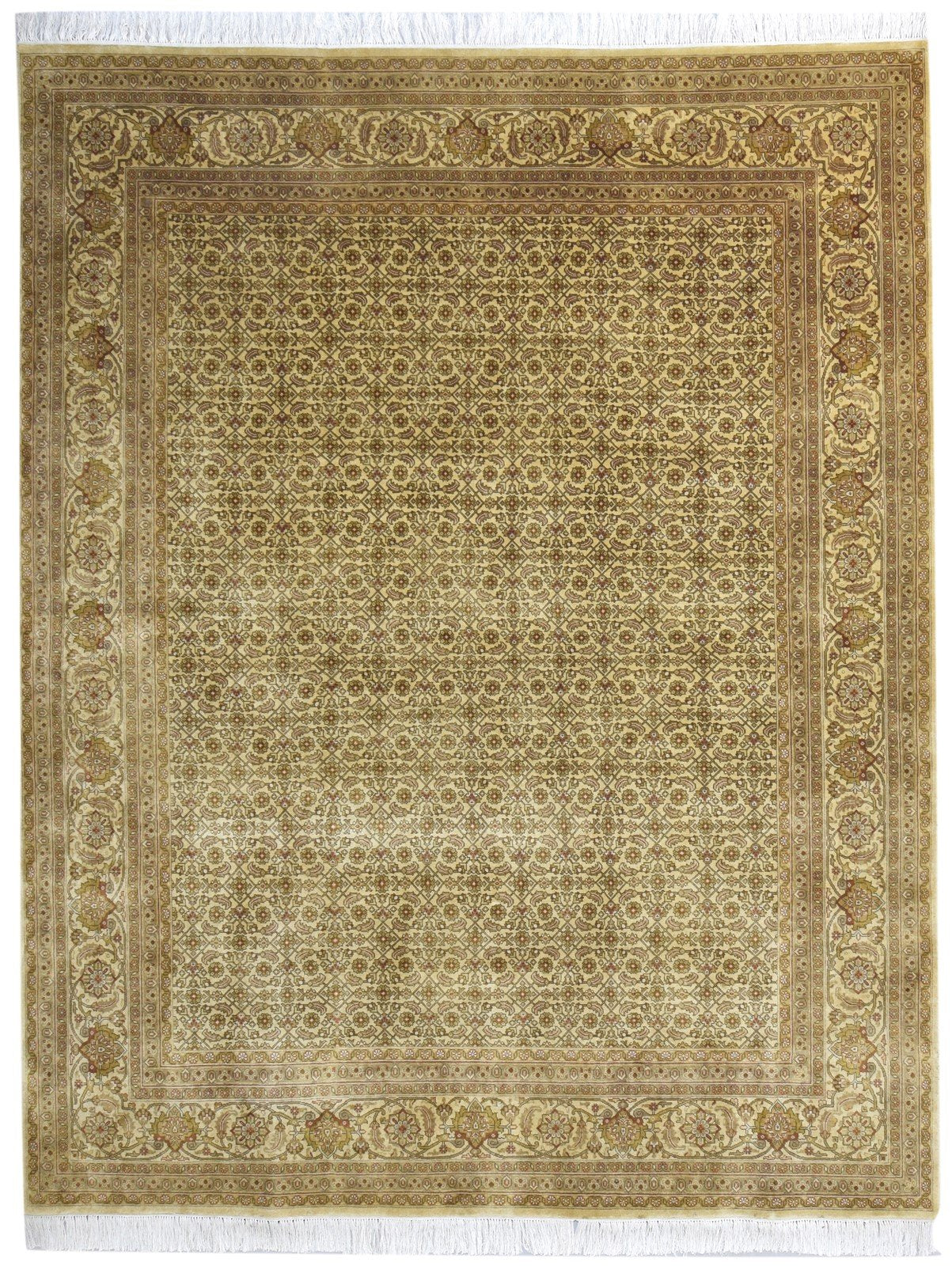 Wool Beige Rug 8' X 10' Persian Hand Knotted Bijar Oriental Large Carpet 