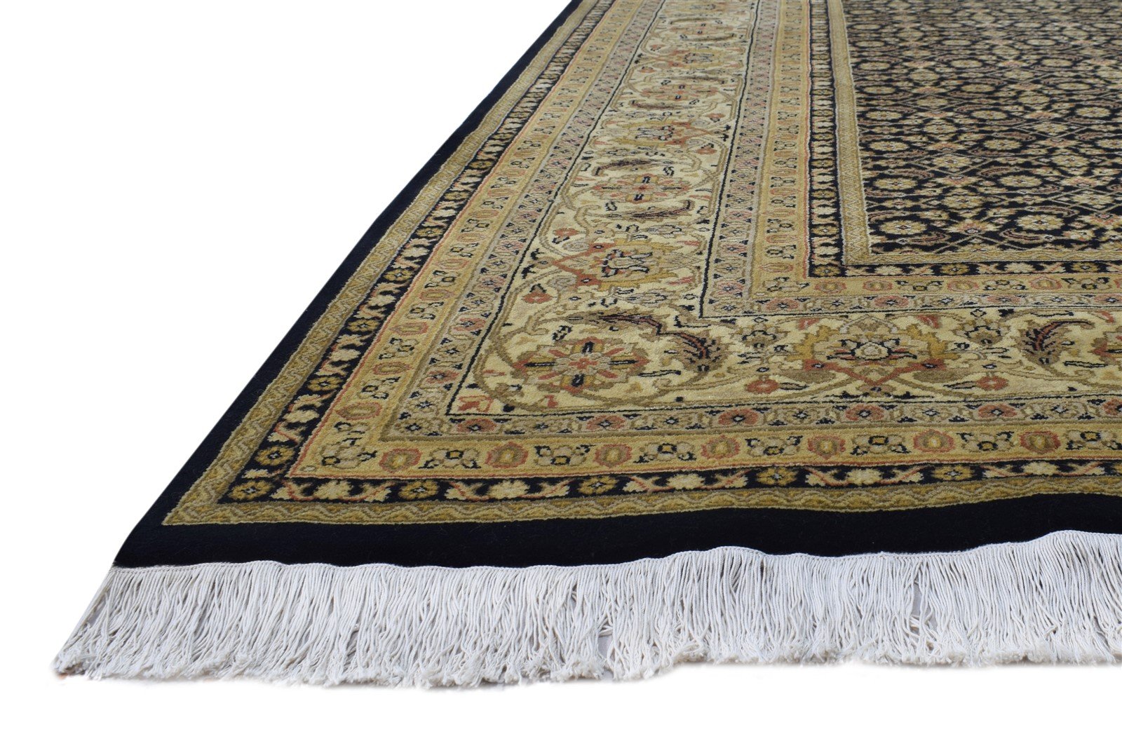 Wool Black Rug 9' X 12' Persian Hand Knotted Bijar Oriental Extra Large Carpet 