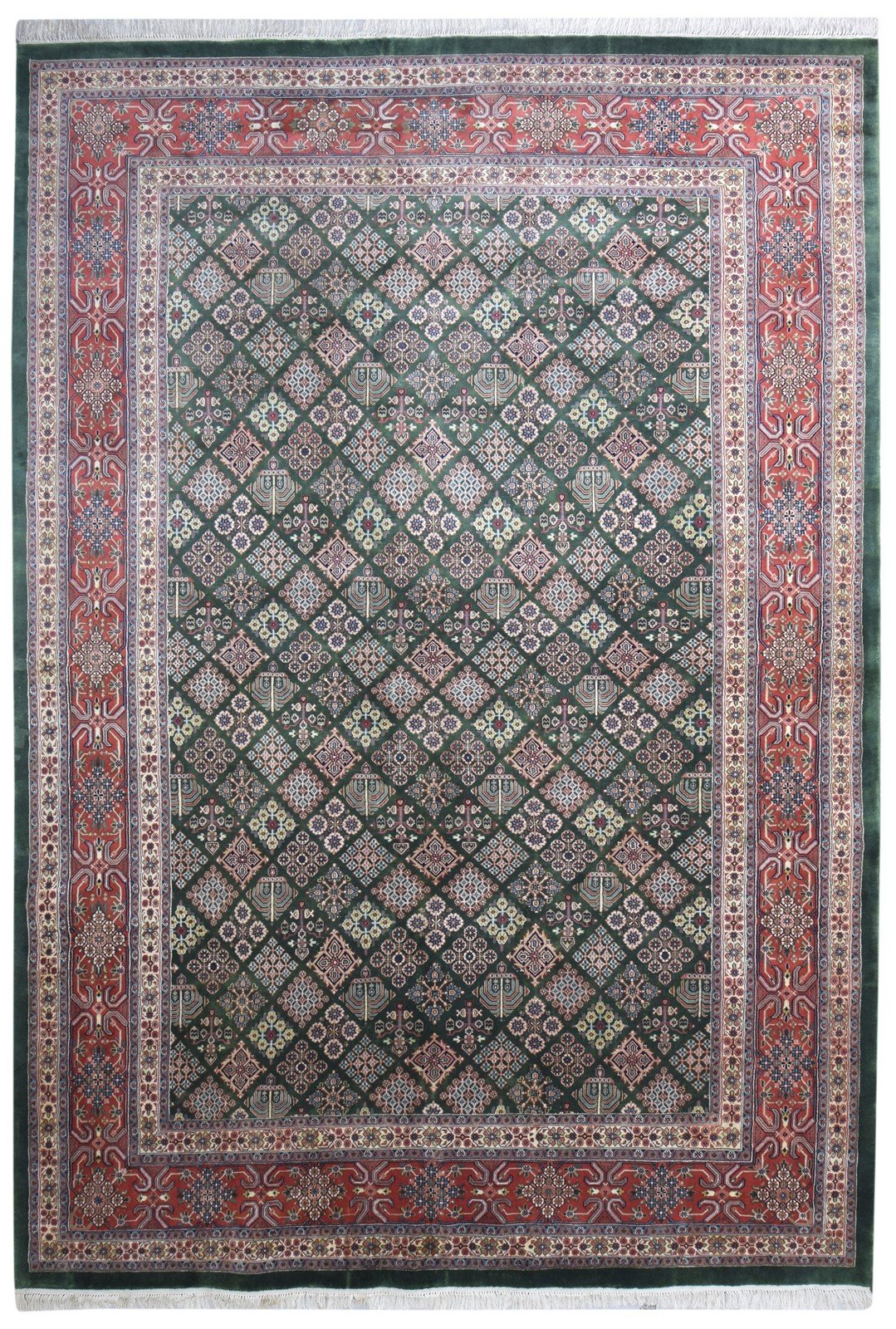 10X14 Rug Wool Green Persian Hand Knotted Bokhara Oriental Extra Large Carpet 