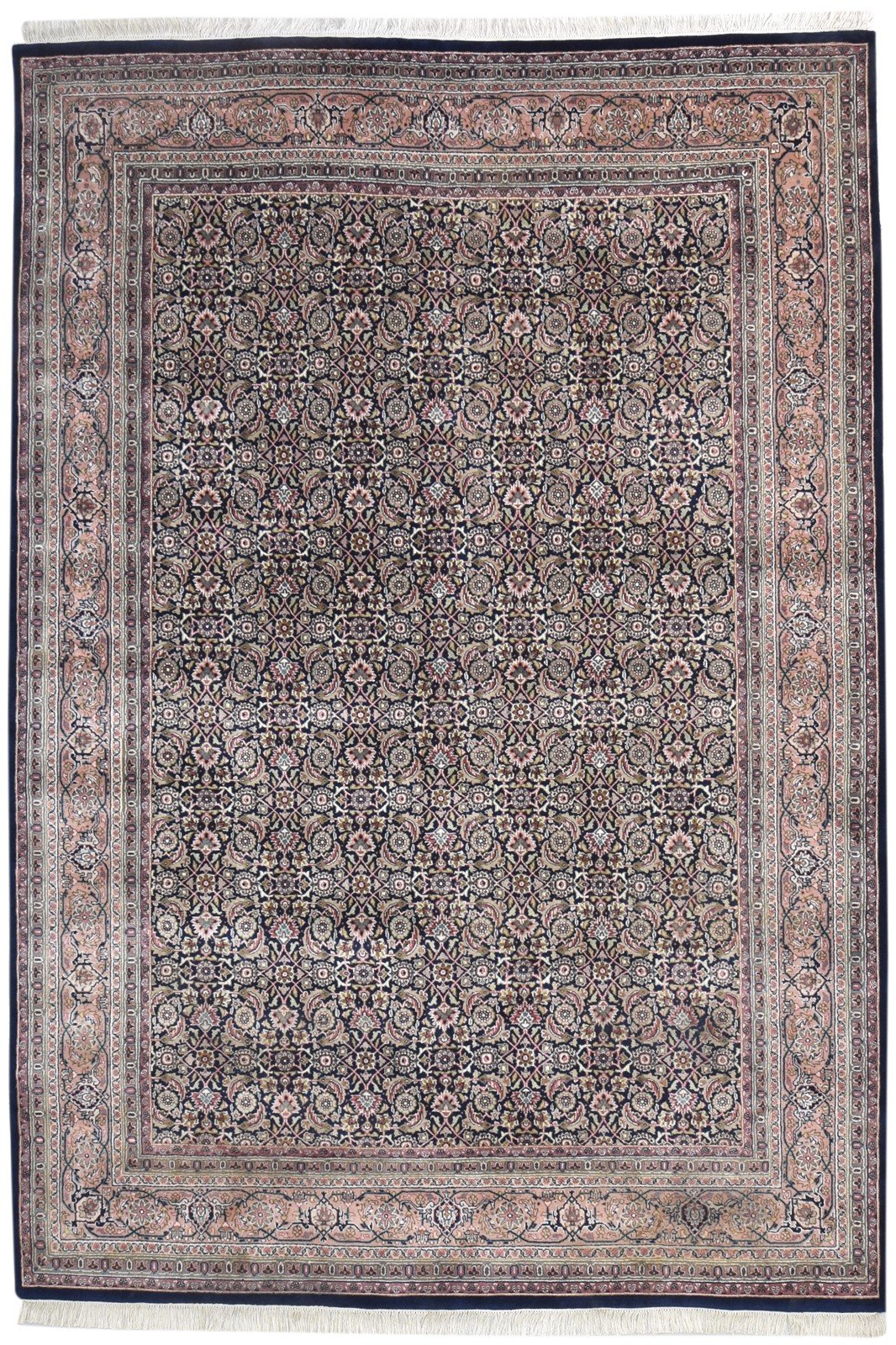 7' X 10' Rug Wool Black Persian Hand Knotted Bijar Oriental Large Carpet 