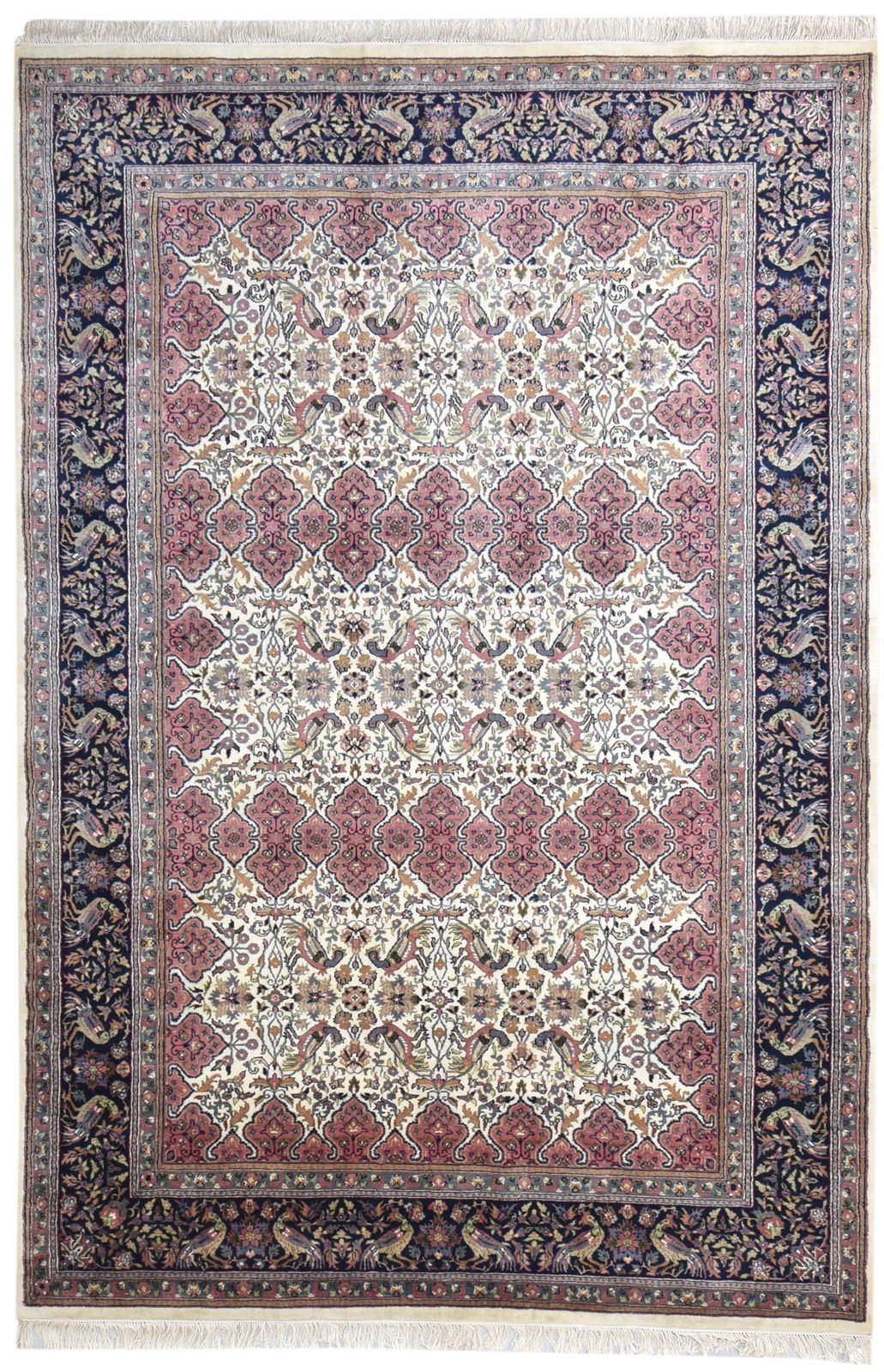 Wool Red Rug 7' X 10' Persian Hand Knotted Kashan Oriental Large Carpet 