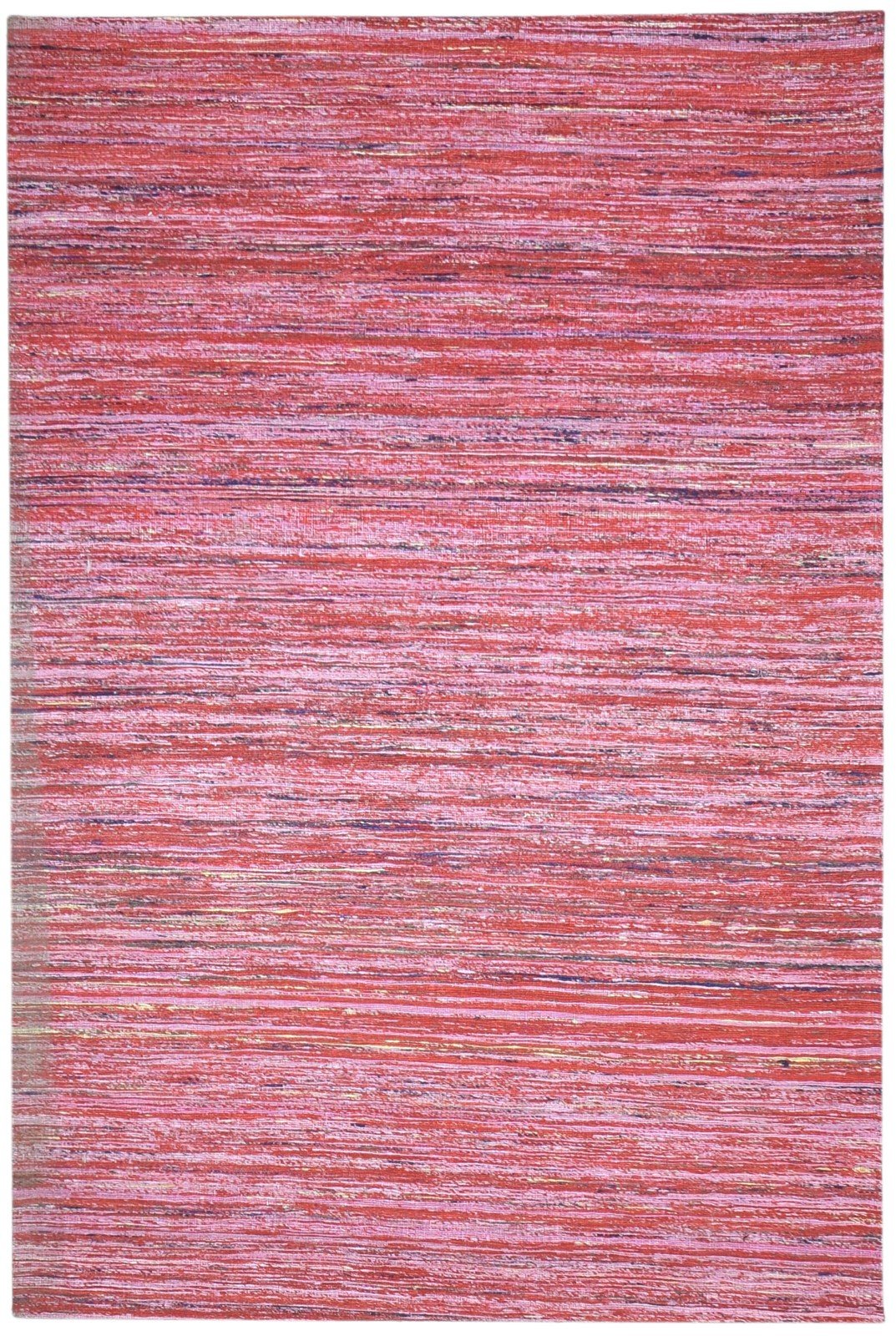 Wool Red Rug 5' X 8' Modern Hand Tufted Bohemian Striped Room Size Carpet 