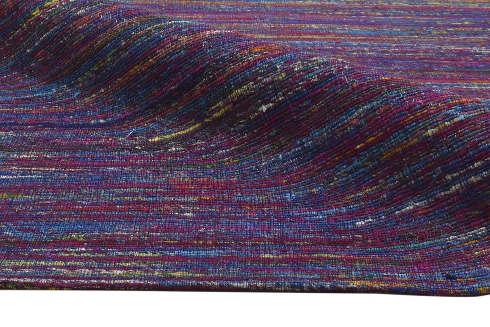 5' X 8' Rug Silk Purple Modern Hand Woven Bohemian Striped Room Size Carpet 