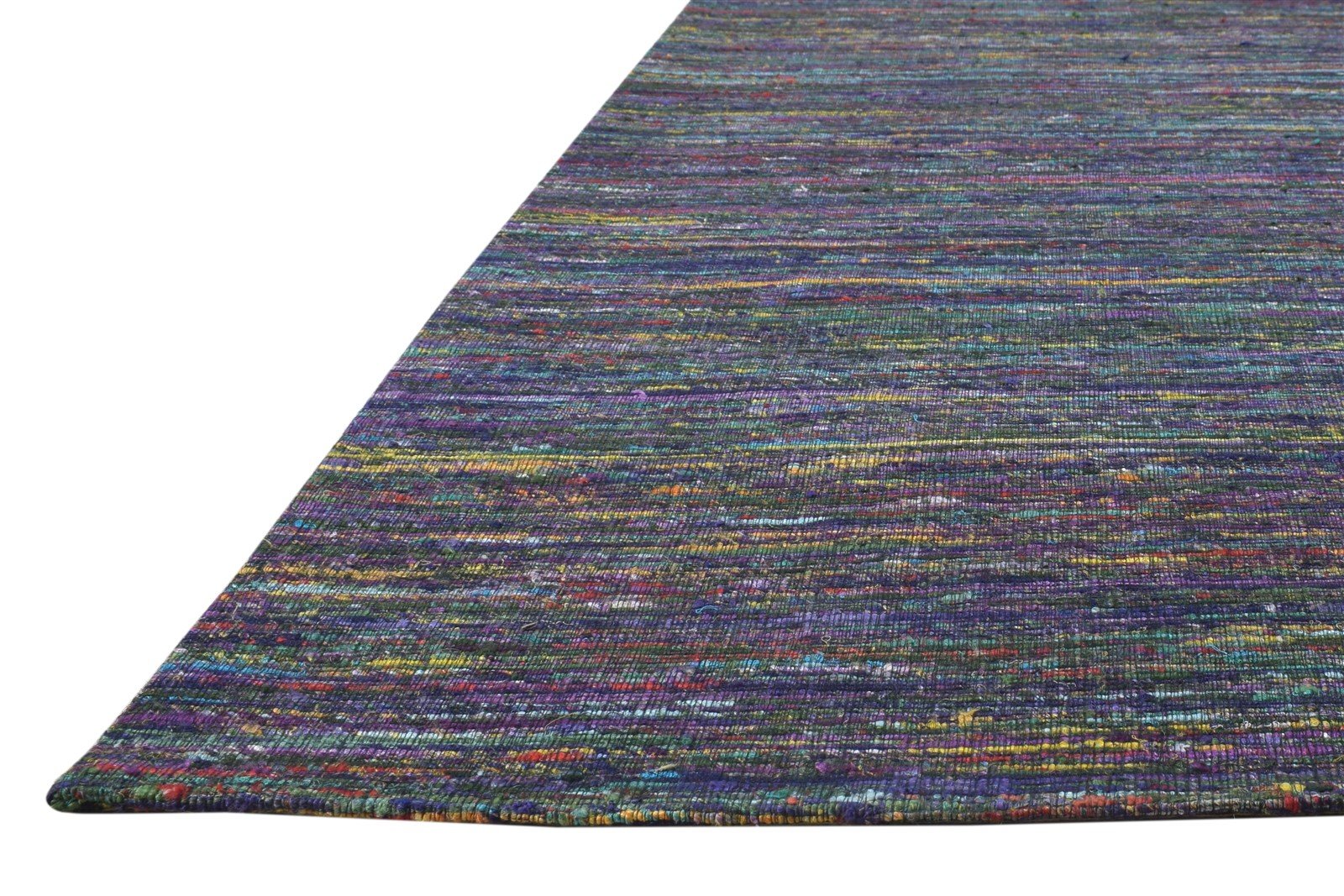 Purple Silk Rug 5' X 8' Modern Hand Woven Bohemian Striped Room Size Carpet 