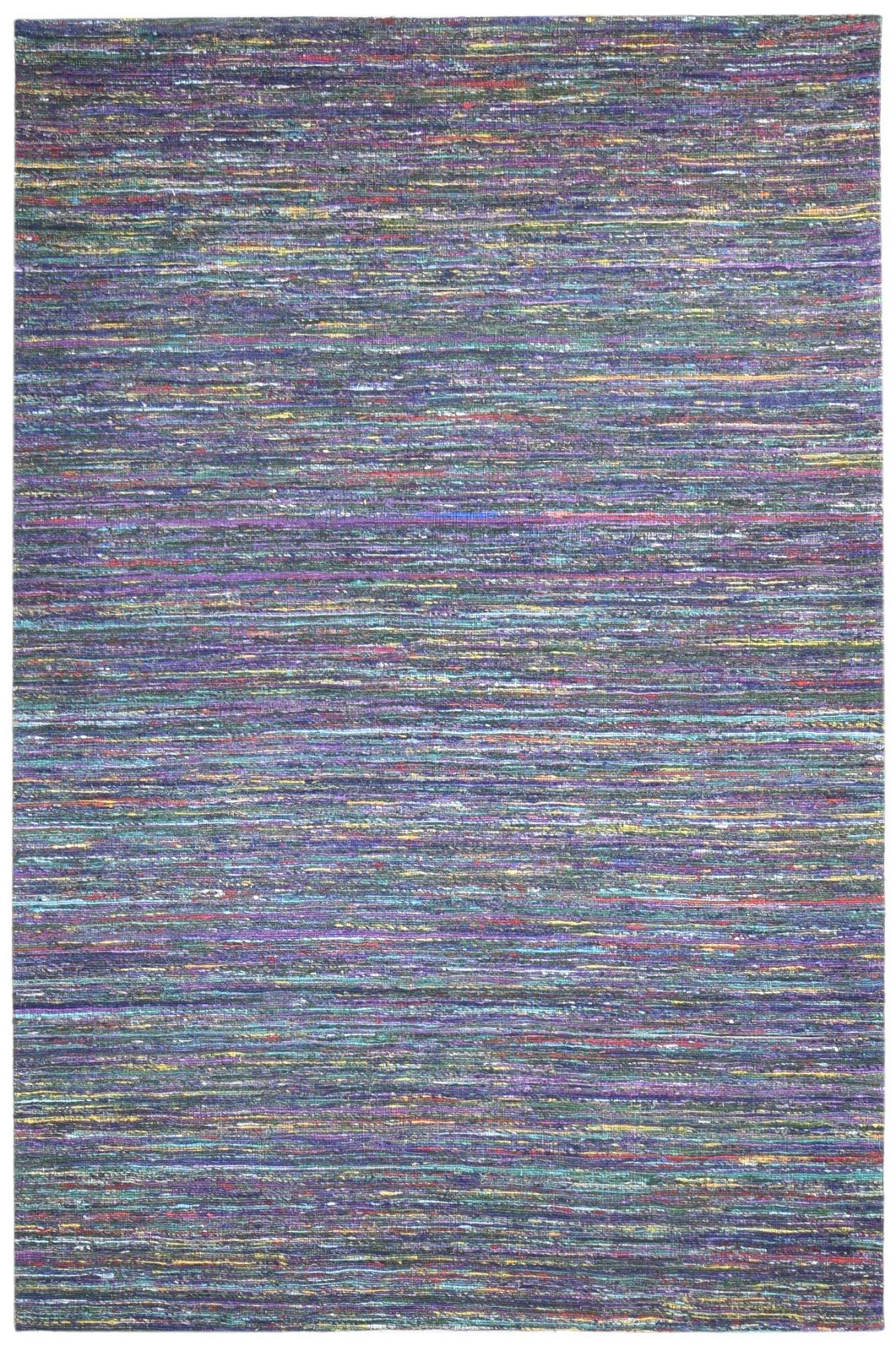 Purple Silk Rug 5' X 8' Modern Hand Woven Bohemian Striped Room Size Carpet 