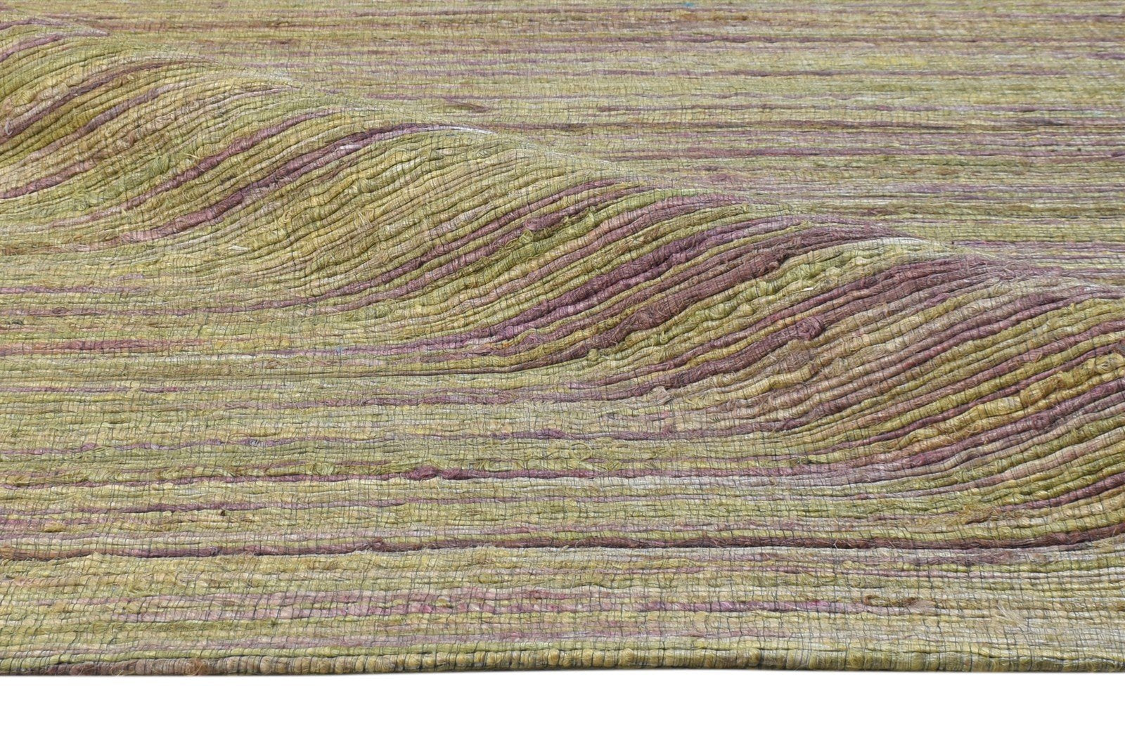 5' X 8' Rug Silk Brown Modern Hand Woven Bohemian Striped Room Size Carpet 