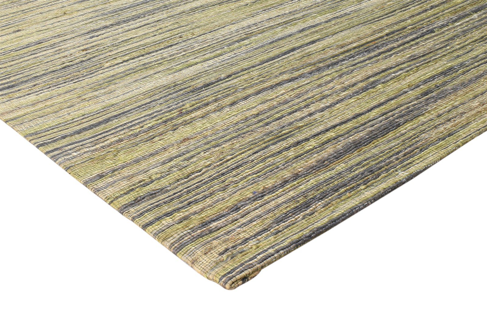 Gold Silk Rug 5' X 8' Modern Hand Woven Bohemian Striped Room Size Carpet 