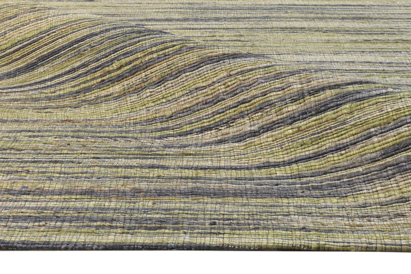 Gold Silk Rug 5' X 8' Modern Hand Woven Bohemian Striped Room Size Carpet 