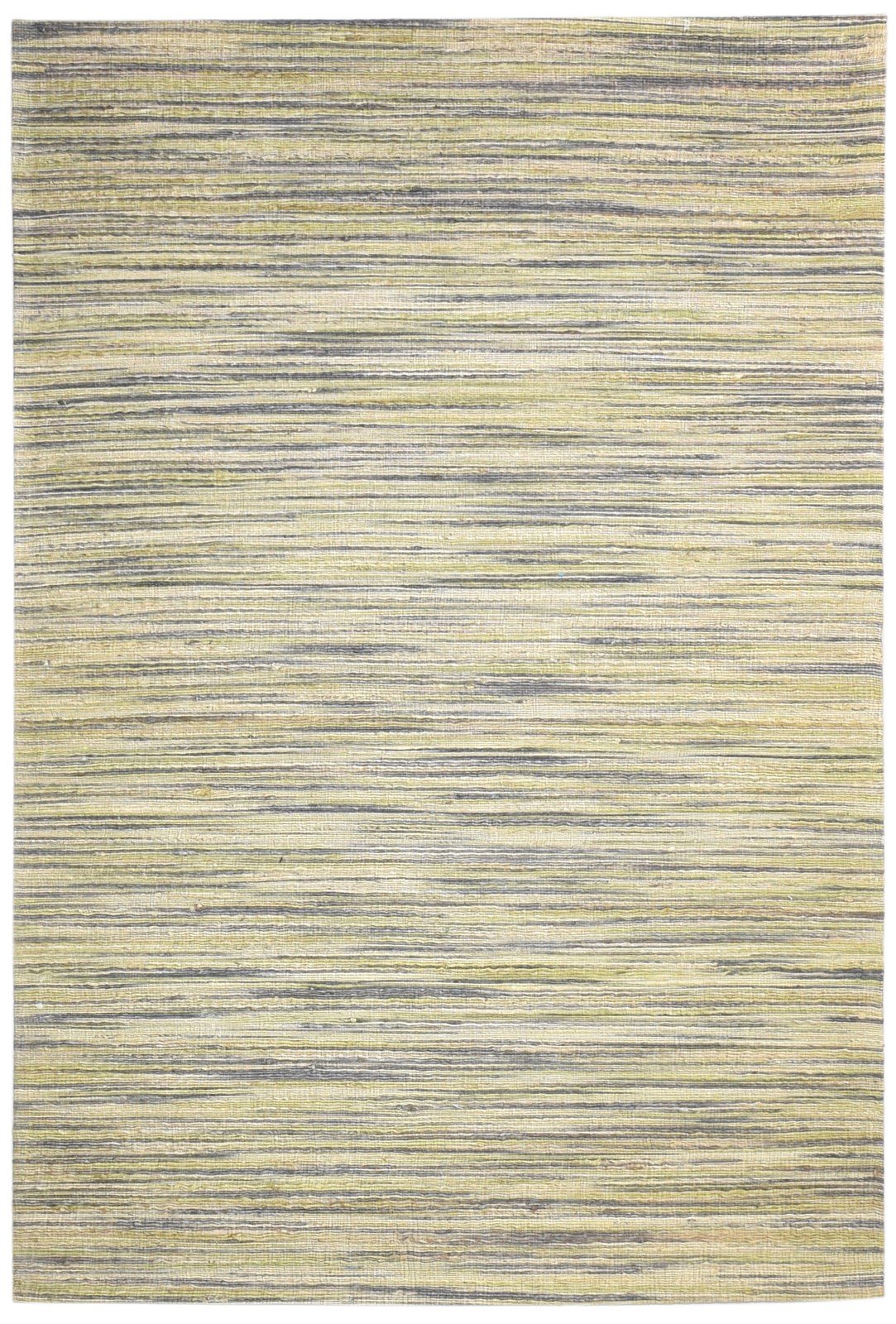 Gold Silk Rug 5' X 8' Modern Hand Woven Bohemian Striped Room Size Carpet 