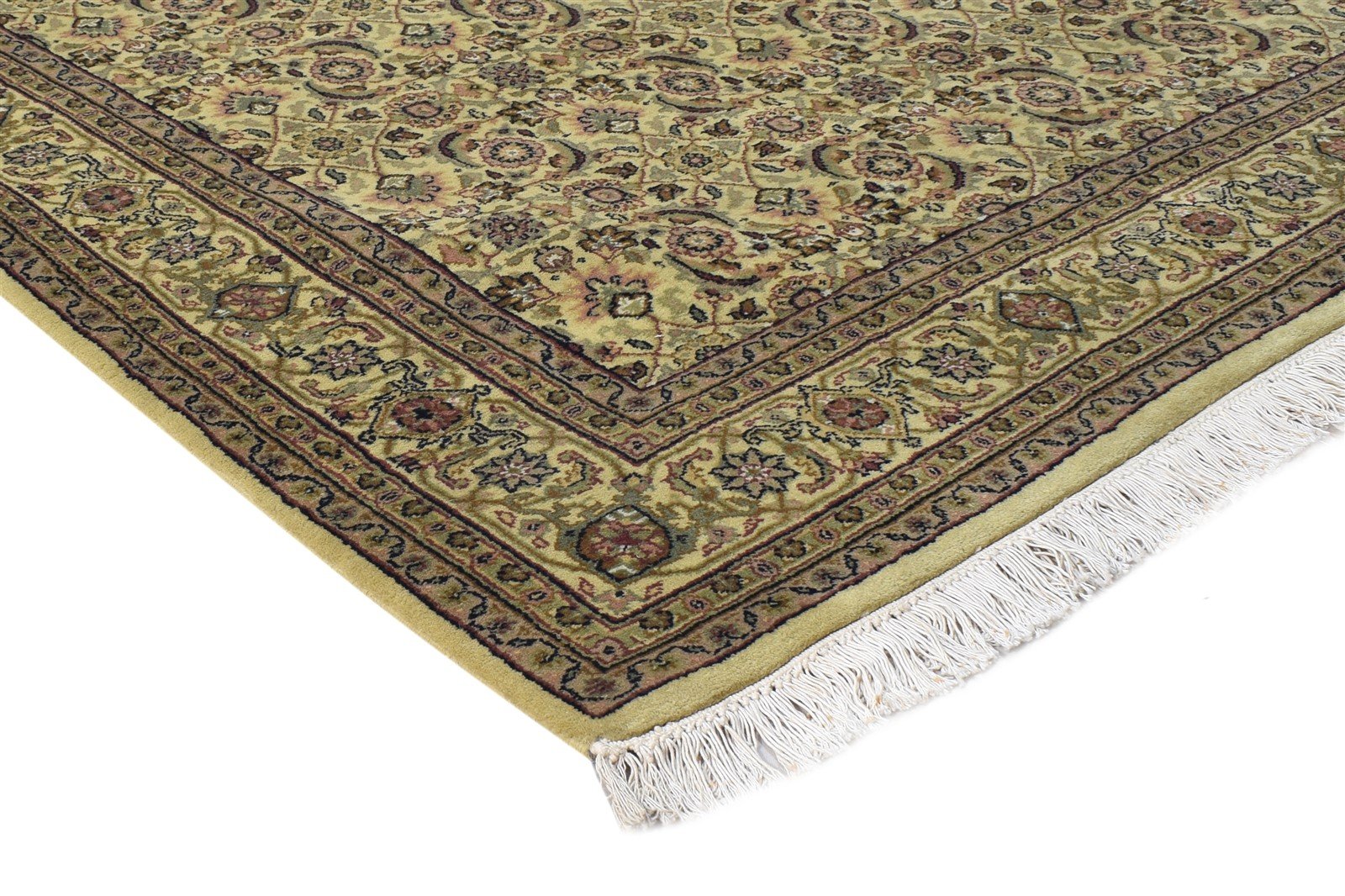 Hand Knotted Beige Wool Rug 4' X 6' Persian Bijar Oriental Room Size Carpet 