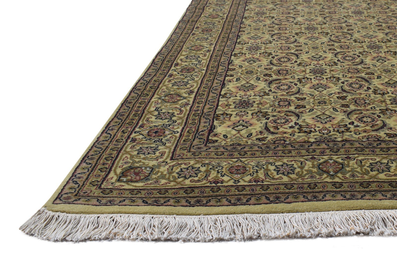 Hand Knotted Beige Wool Rug 4' X 6' Persian Bijar Oriental Room Size Carpet 