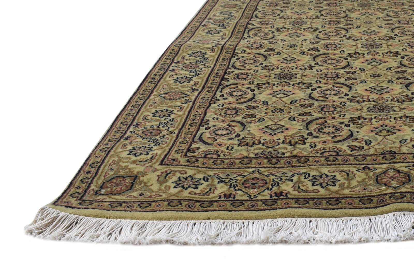 Beige Wool Rug 3' X 5' Persian Hand Knotted Bijar Oriental Room Size Carpet 