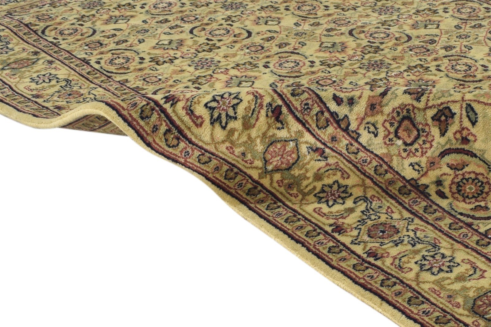 Gold Wool Rug 3' X 5' Persian Hand Knotted Kashan Oriental Room Size Carpet 