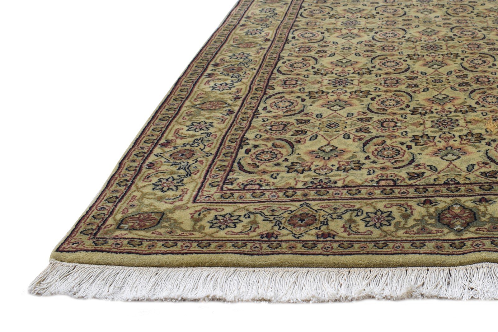 Gold Wool Rug 3' X 5' Persian Hand Knotted Kashan Oriental Room Size Carpet 