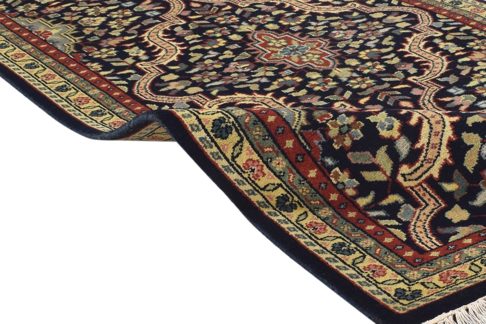 Wool Black Rug 2'6 X 10' Persian Hand Knotted Kashan Oriental Small Runner 