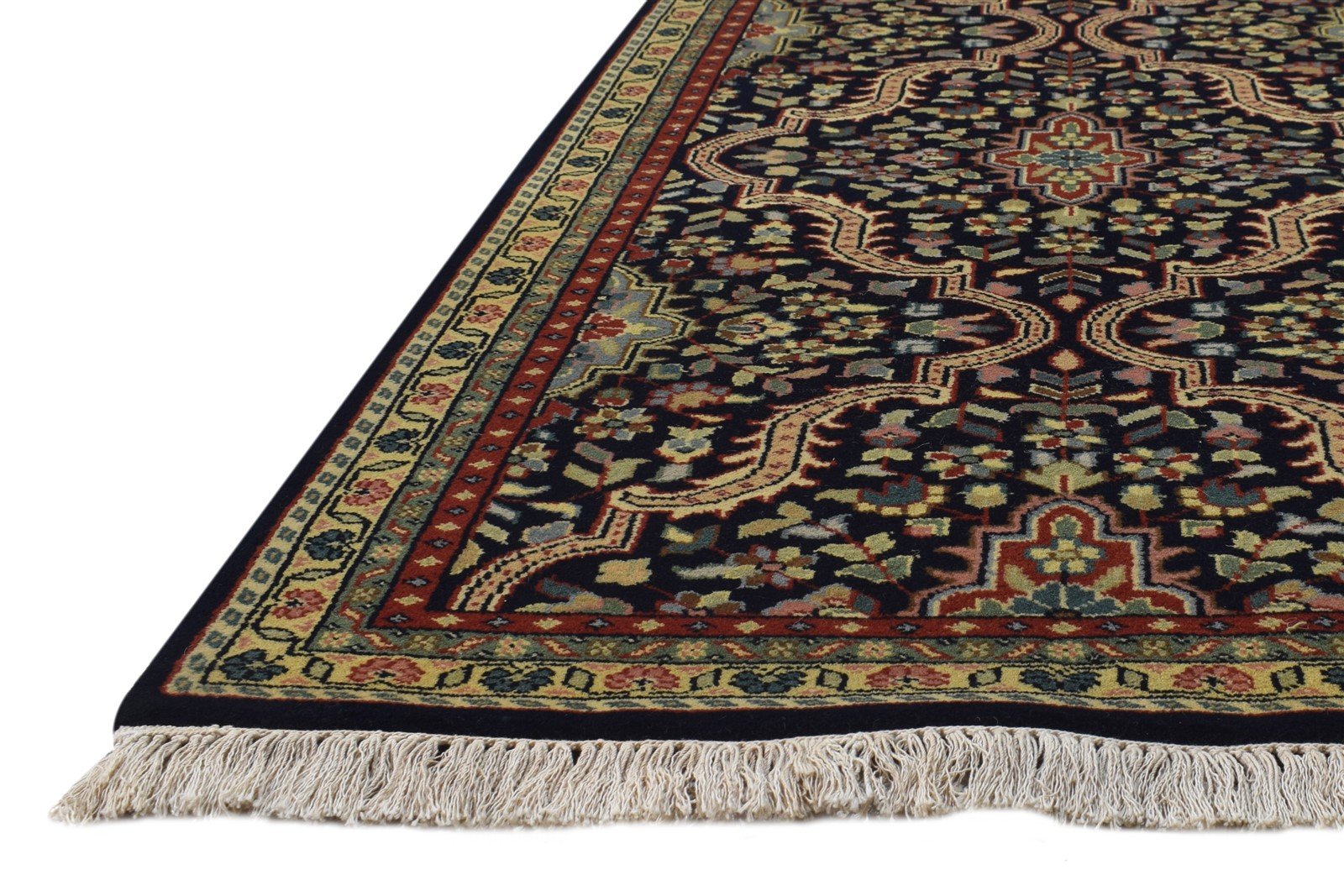 Wool Black Rug 2'6 X 10' Persian Hand Knotted Kashan Oriental Small Runner 