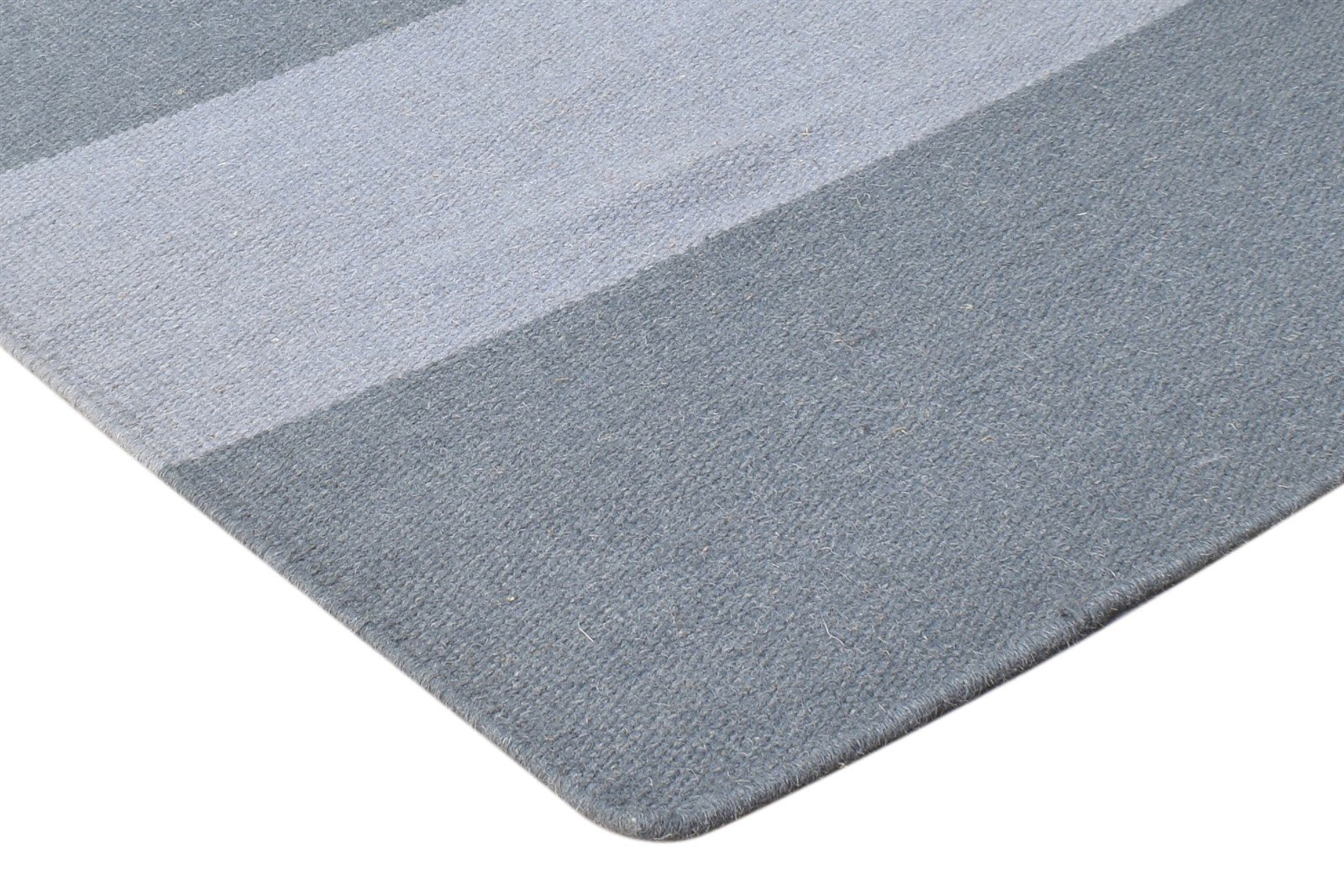 Grey Wool Rug 2' X 5' Modern Dhurrie Scandinavian Striped Small Carpet 