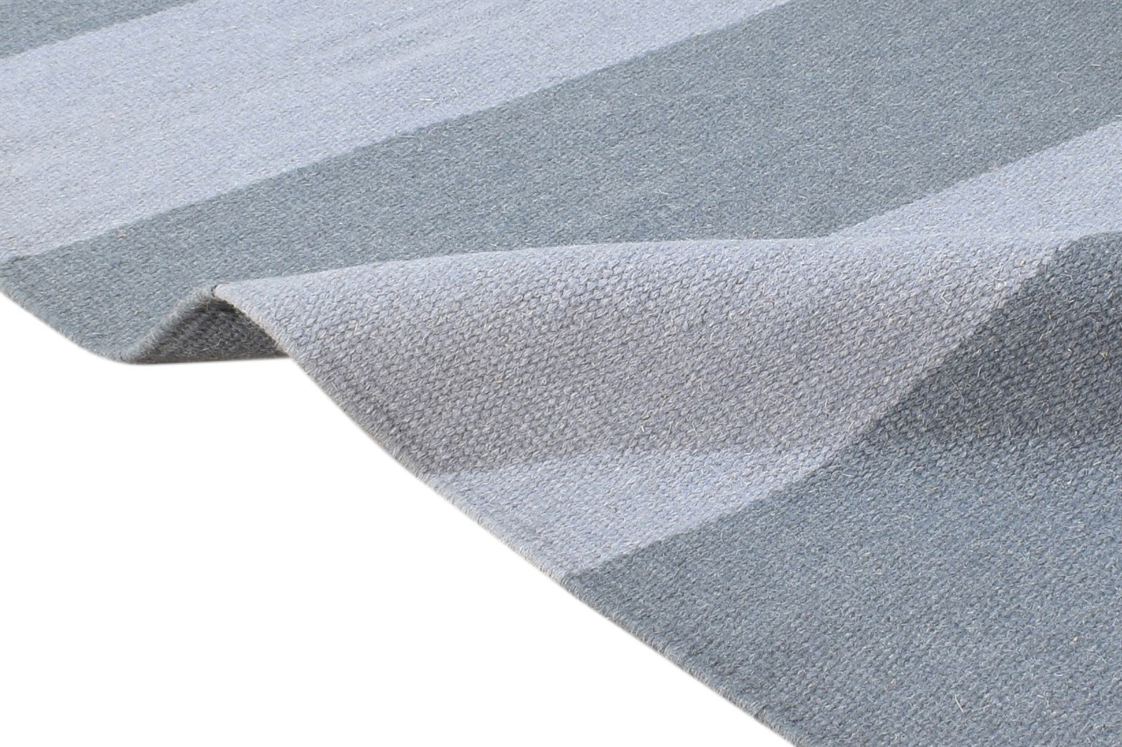 Grey Wool Rug 2' X 5' Modern Dhurrie Scandinavian Striped Small Carpet 