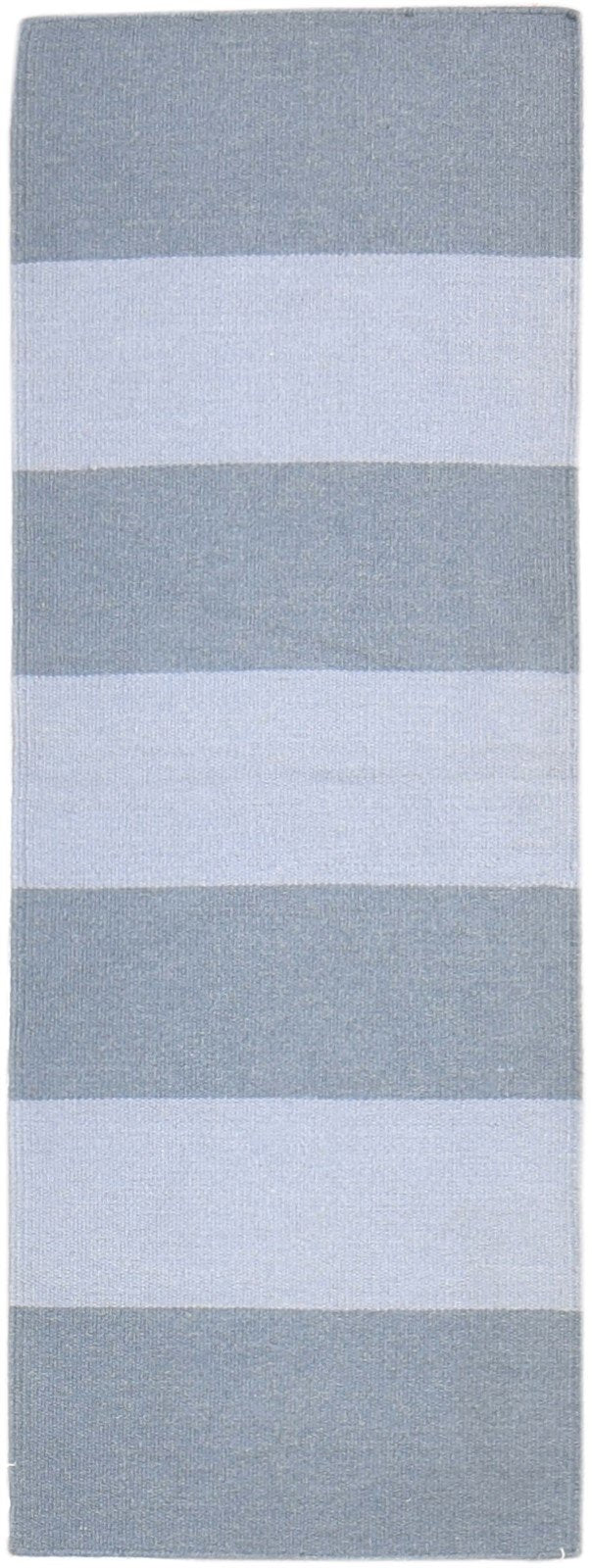 Grey Wool Rug 2' X 5' Modern Dhurrie Scandinavian Striped Small Carpet 