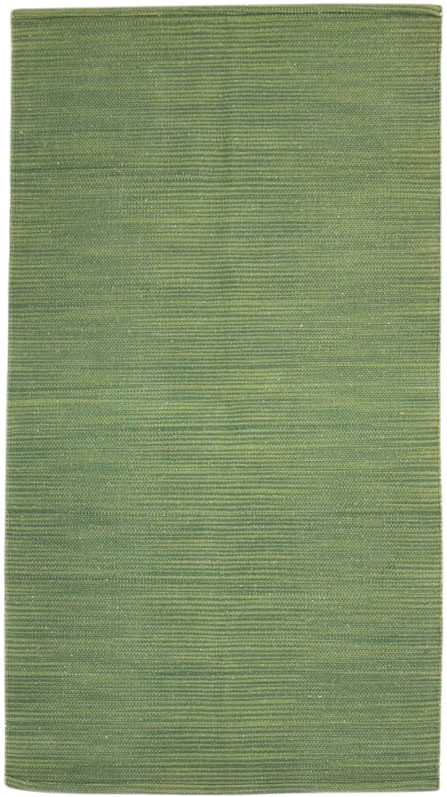 Green Wool Rug 3' X 5' Modern Dhurrie Scandinavian Solid Small Carpet 