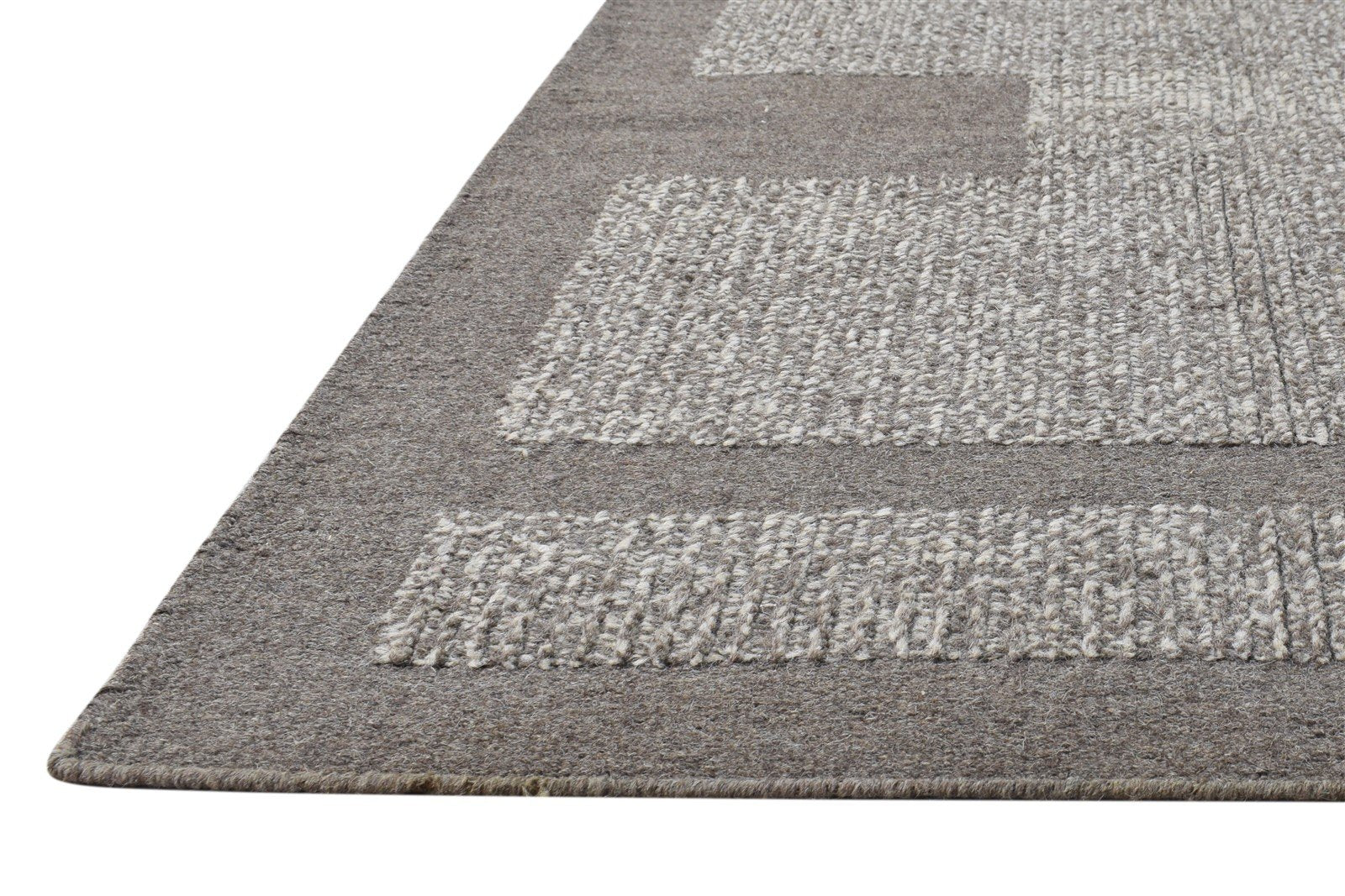 3' X 5' Rug Wool Brown Modern Dhurrie Scandinavian Nordic Room Size Carpet 