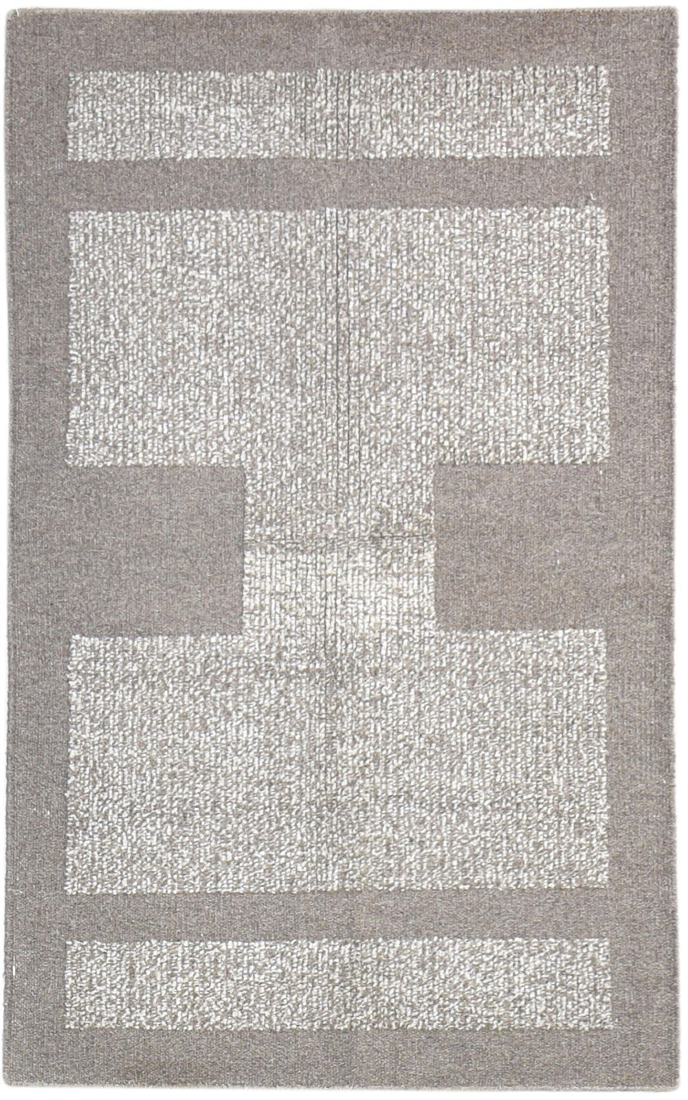 3' X 5' Rug Wool Brown Modern Dhurrie Scandinavian Nordic Room Size Carpet 