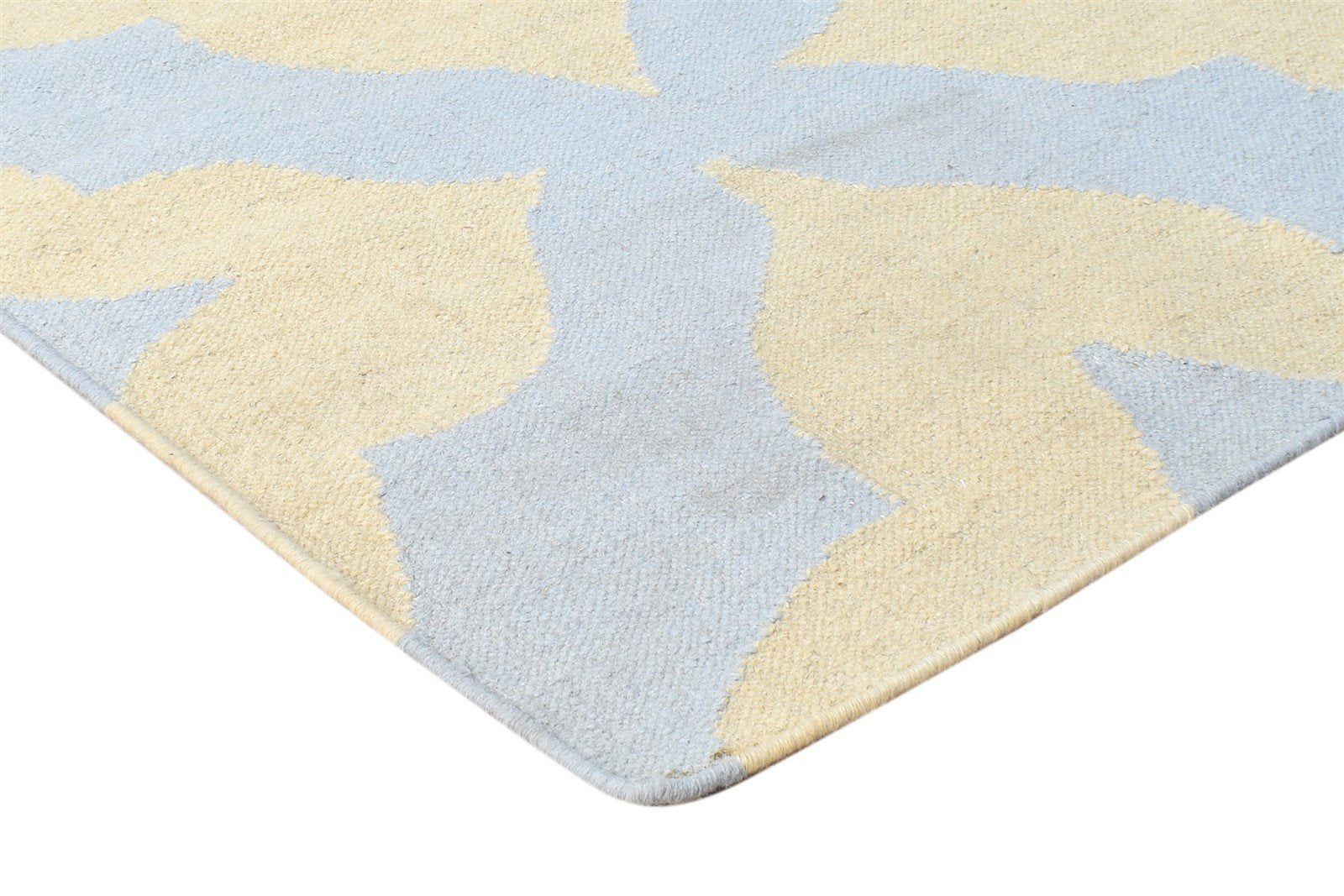 Beige Wool Rug 2'6 X 8' Modern Dhurrie Moroccan Trellis Small Runner 