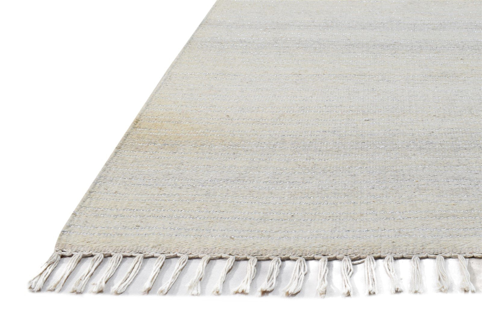 Wool Beige Rug 2'6 X 4' Modern Dhurrie Scandinavian Solid Small Carpet 